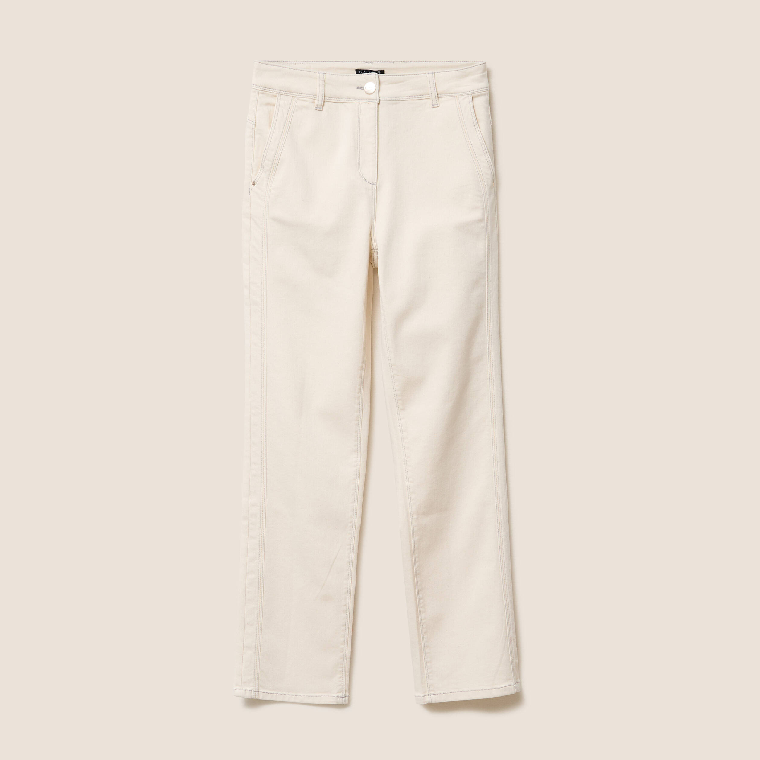 Jean taille haute sable femme
