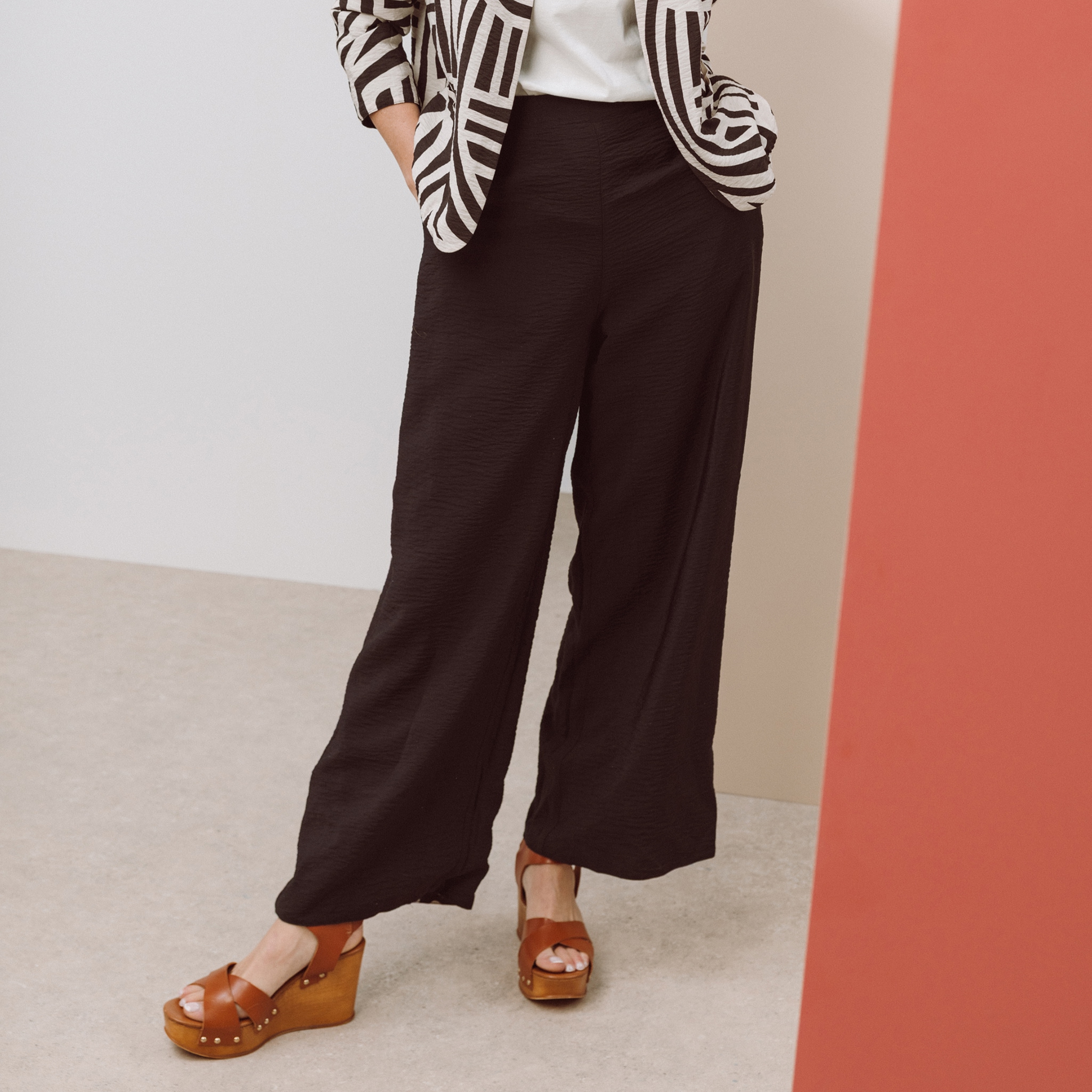 Pantalon magique Le R&eacute;versible large noir femme