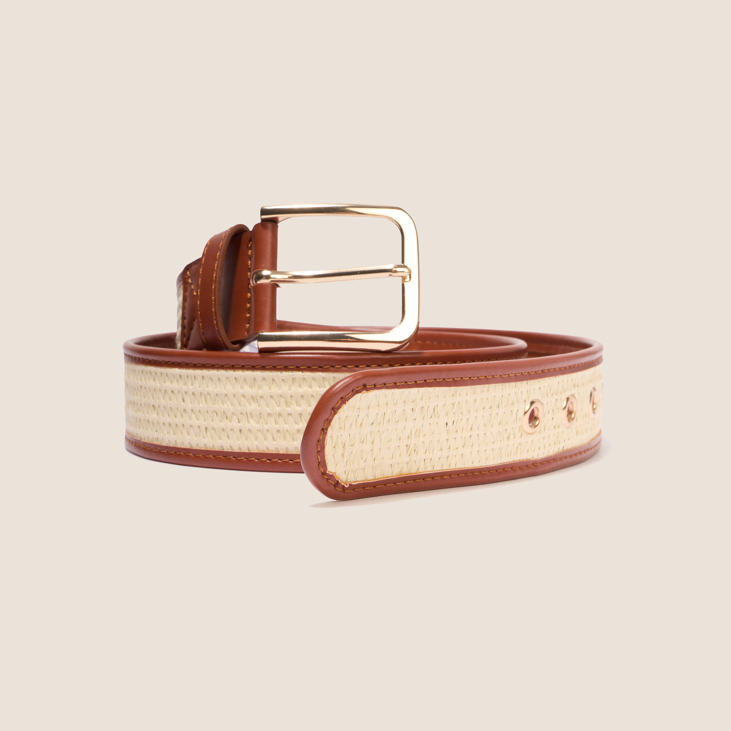 Ceinture large camel femme