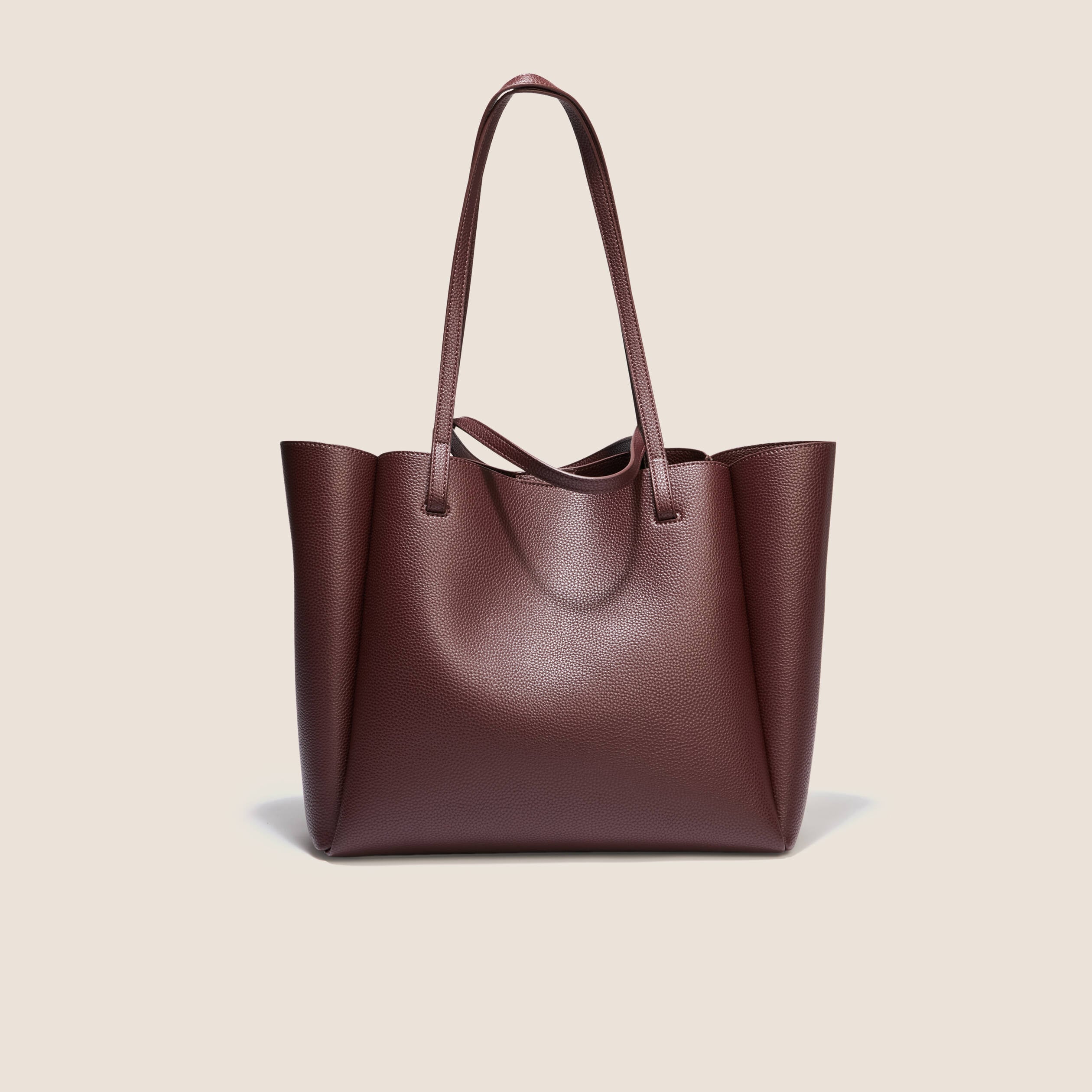 Sac cabas doubl&eacute; bordeaux femme