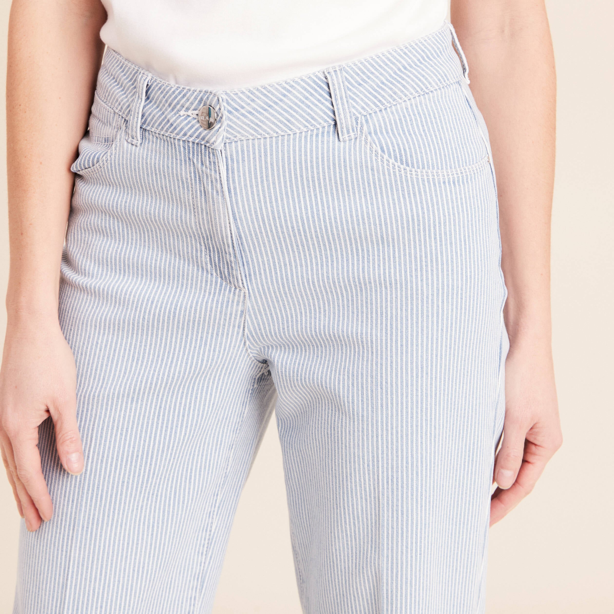 Jean coupe large 7/8&egrave;me bleu femme