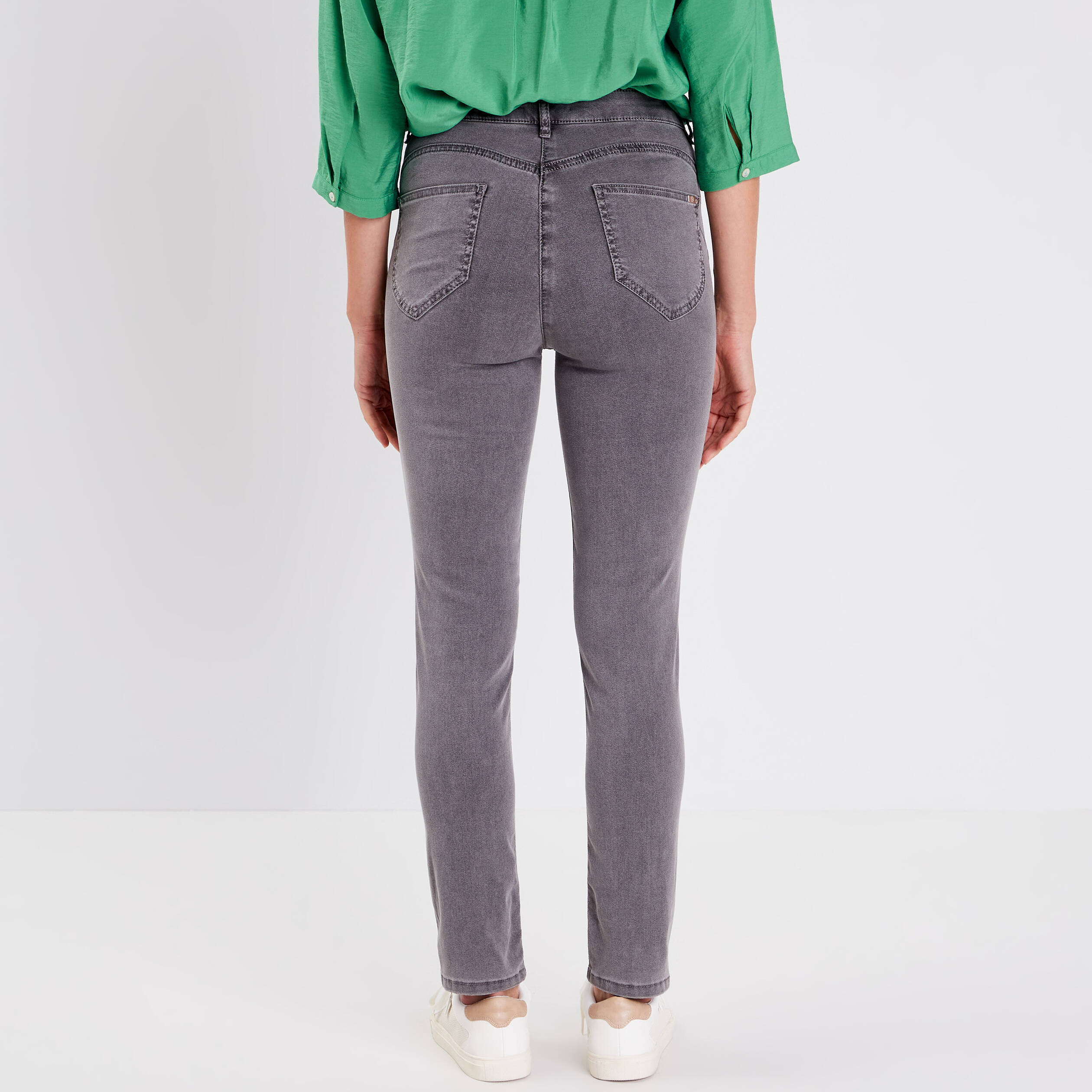 jeans leger taille standard 78eme denim gris femme Jeans léger taille standard 7/8ème denim gris femme