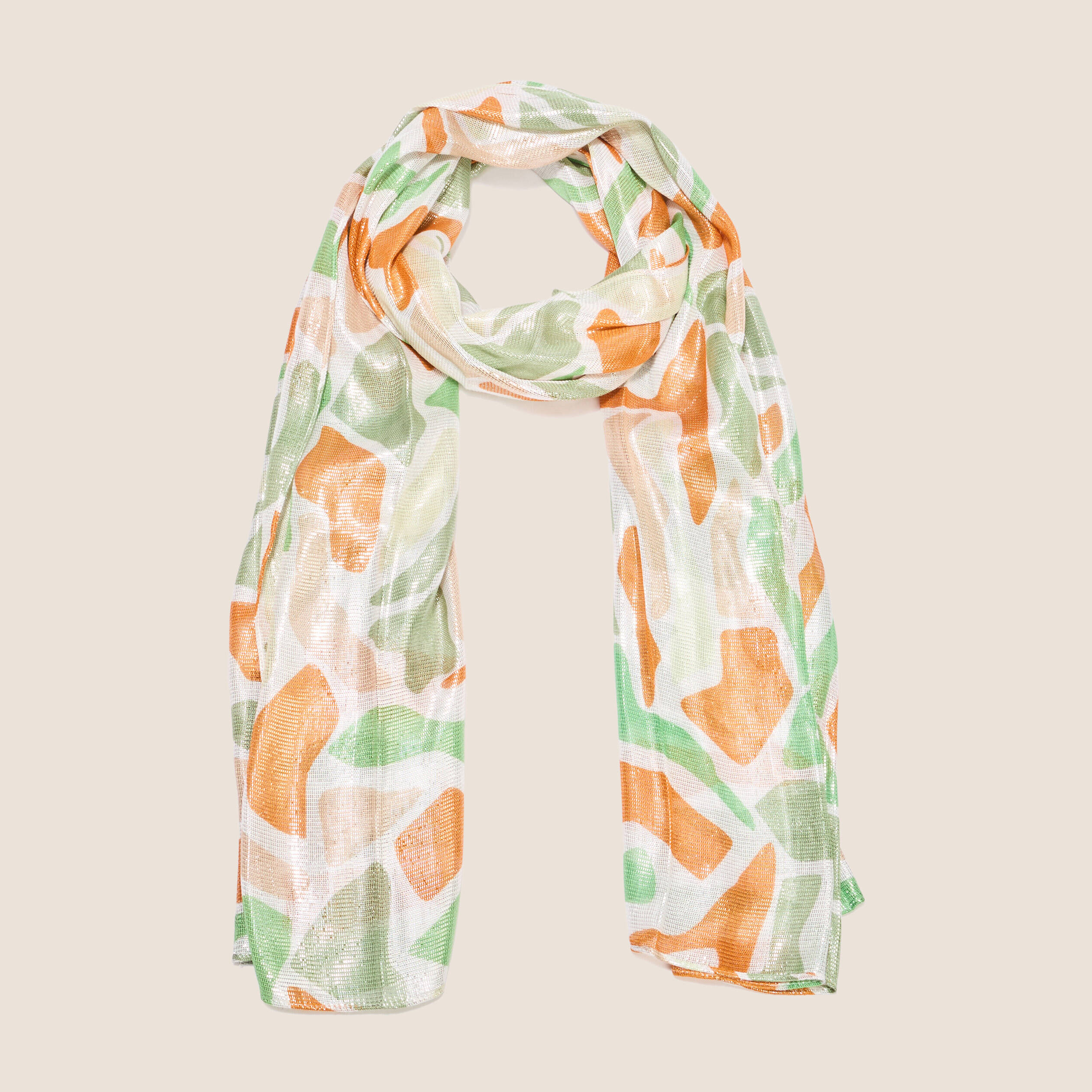 foulard fils metallises vert femme Foulard fils métallisés vert femme