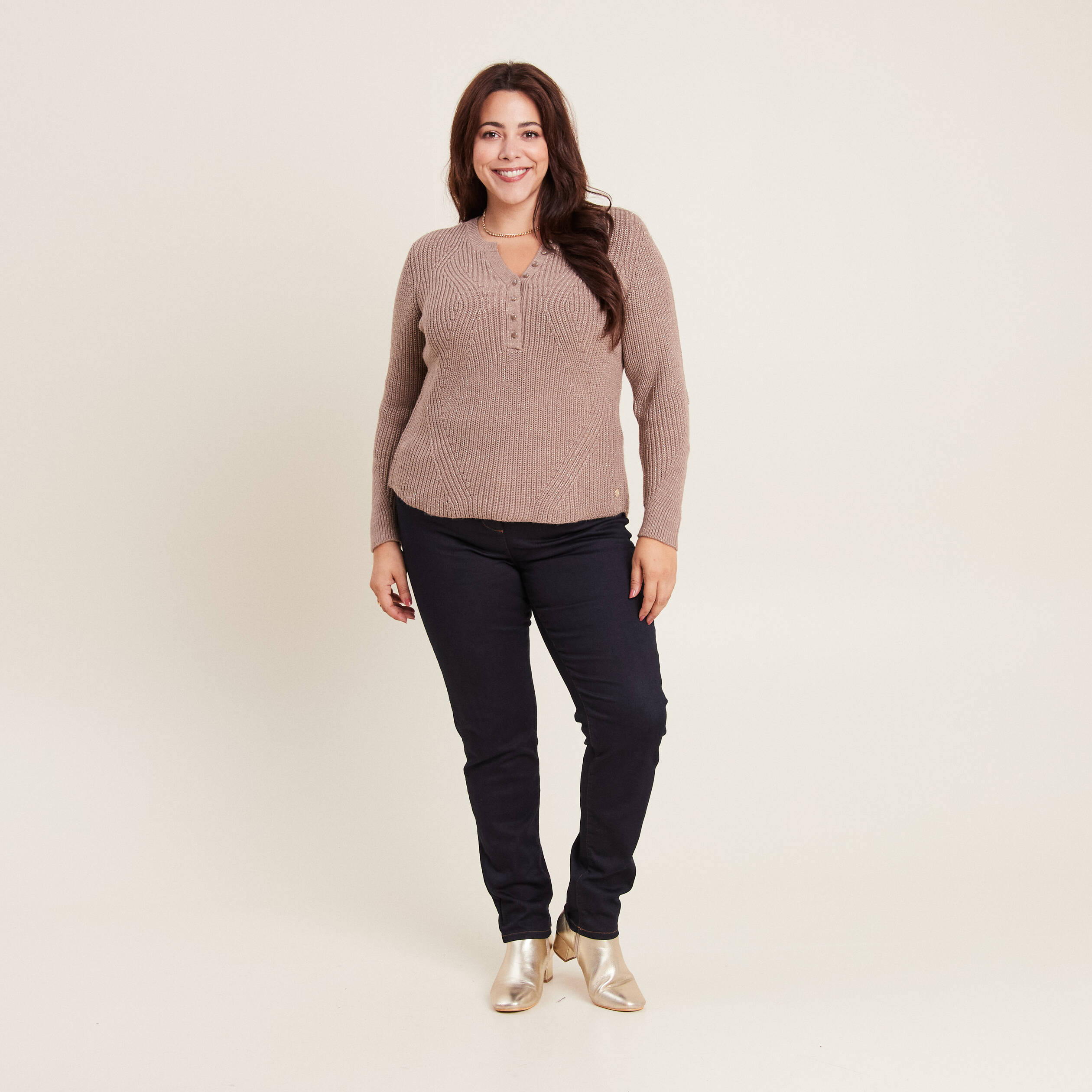pull manches longues taupe femme Pull manches longues taupe femme
