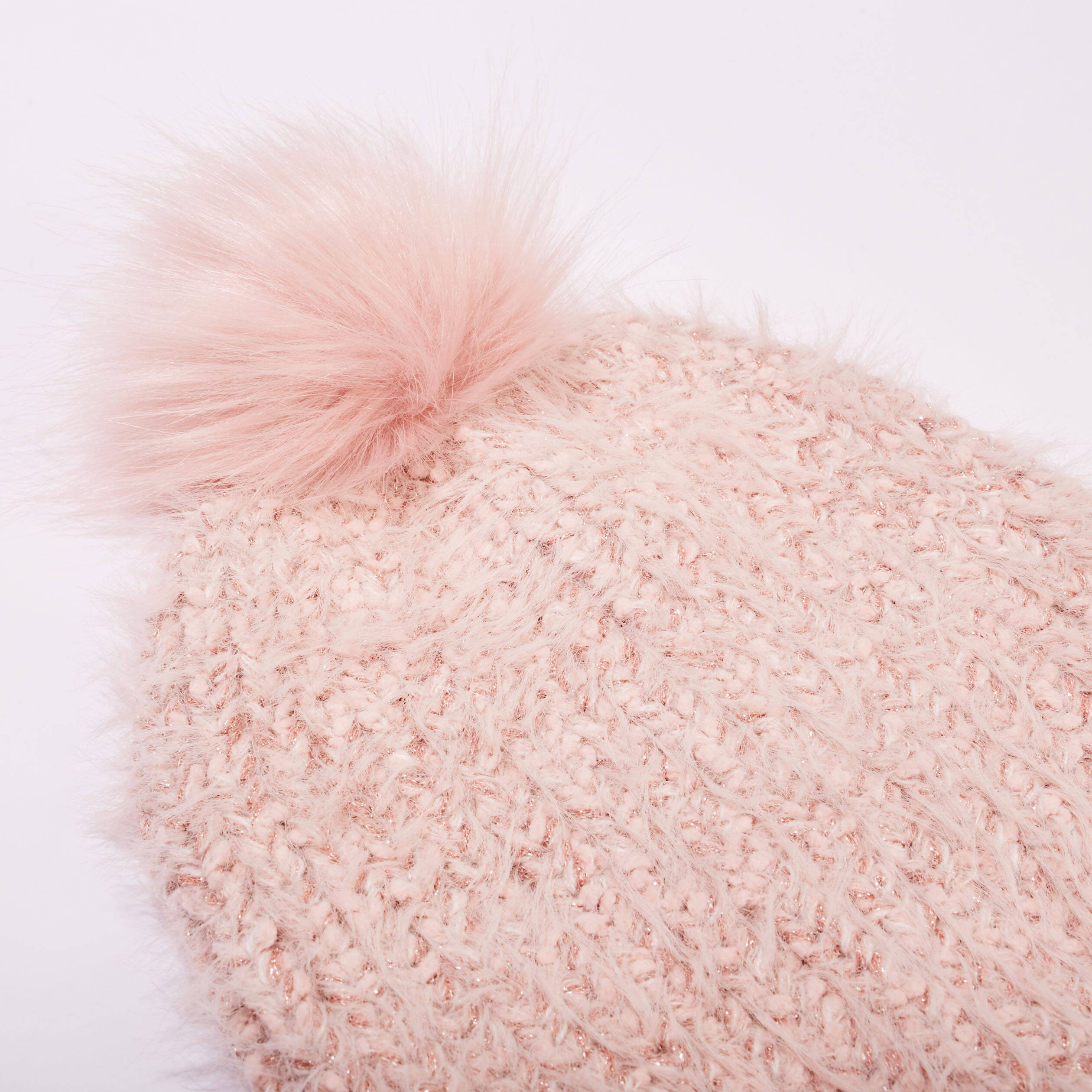 Lot bonnet et écharpe vieux rose femme