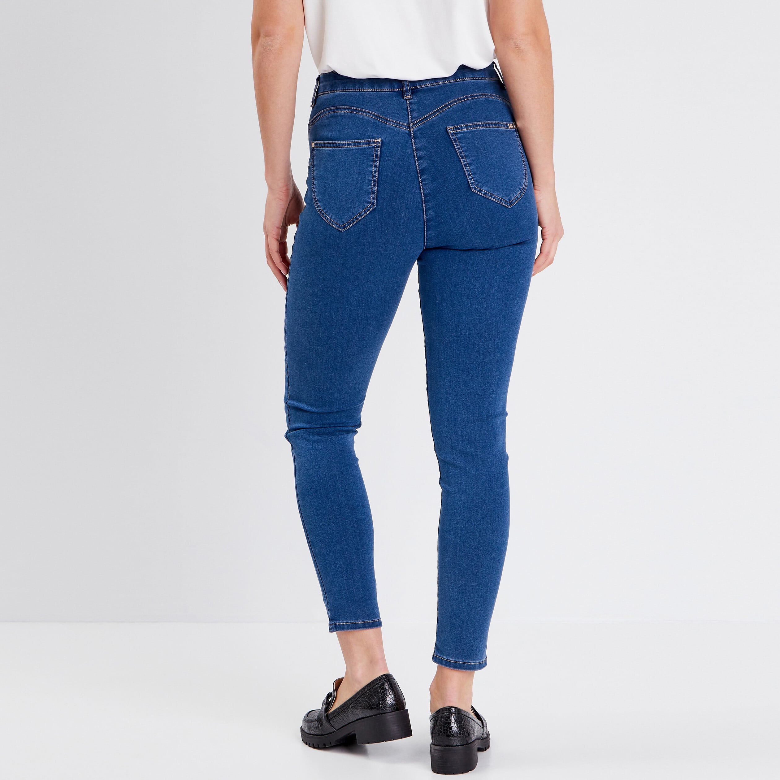 Jean magique Le L&eacute;ger ajust&eacute; 7/8&egrave;me denim double stone femme