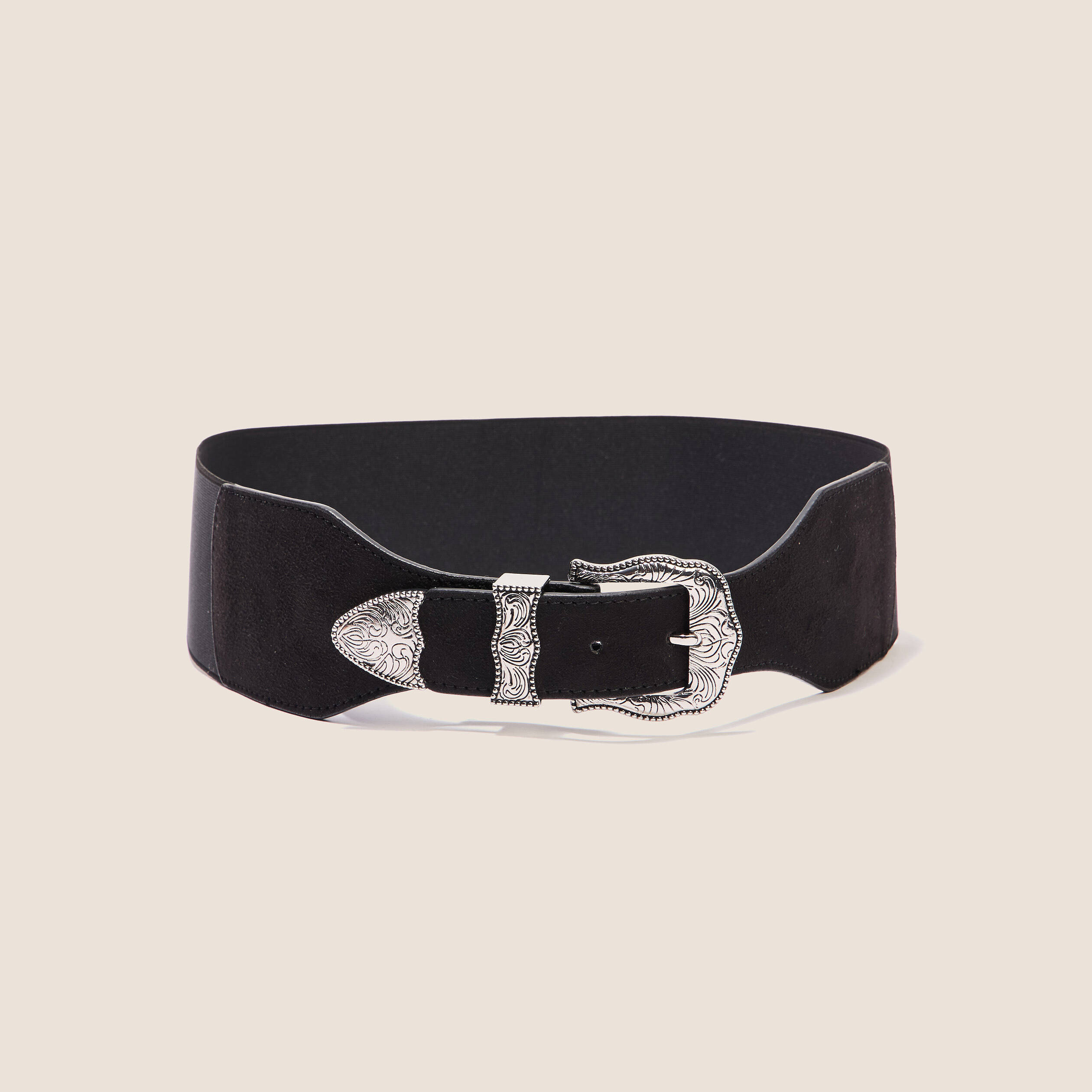 ceinture large elastiquee noir femme Ceinture large élastiquée noir femme