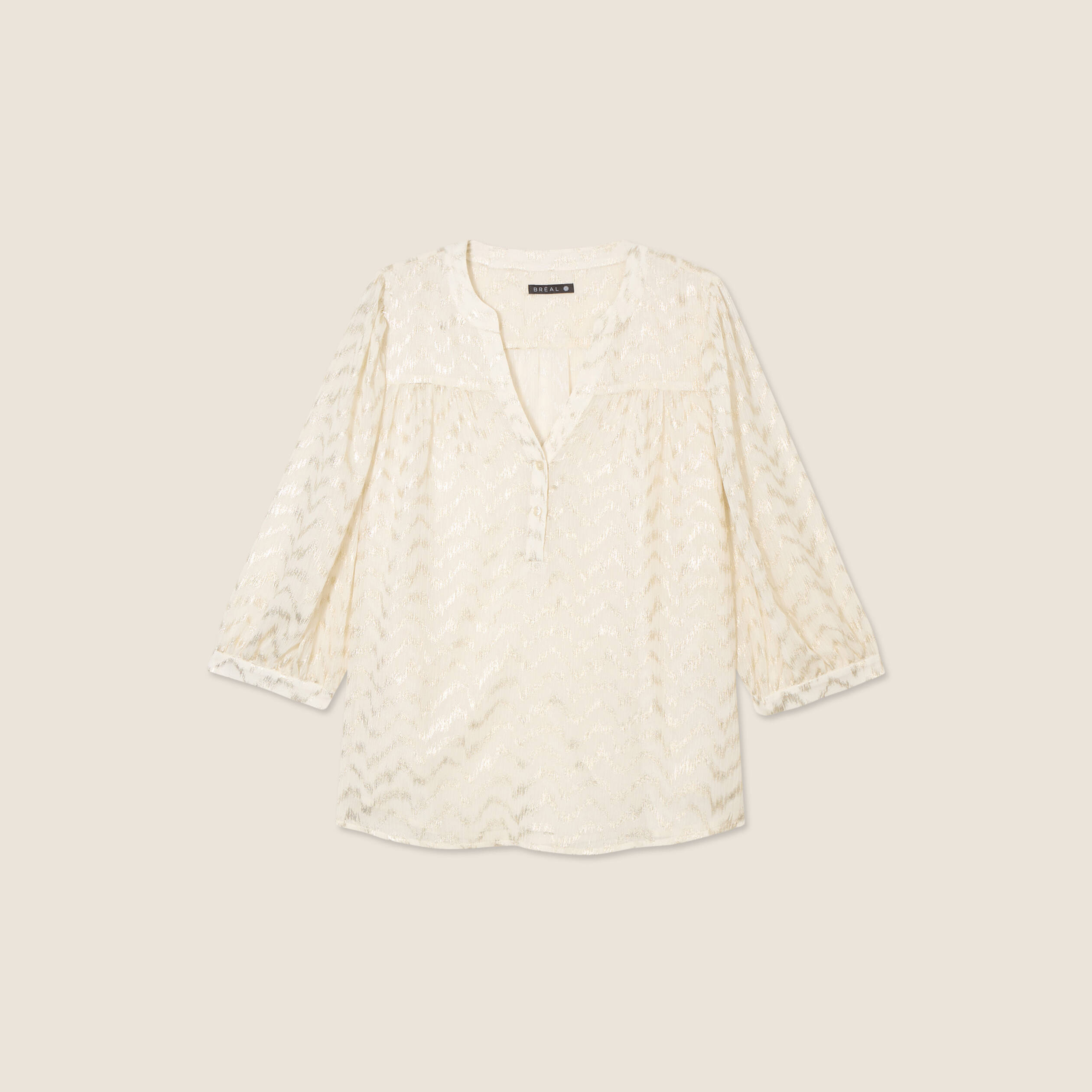 blouse manches 34 creme femme Blouse manches 3/4 creme femme