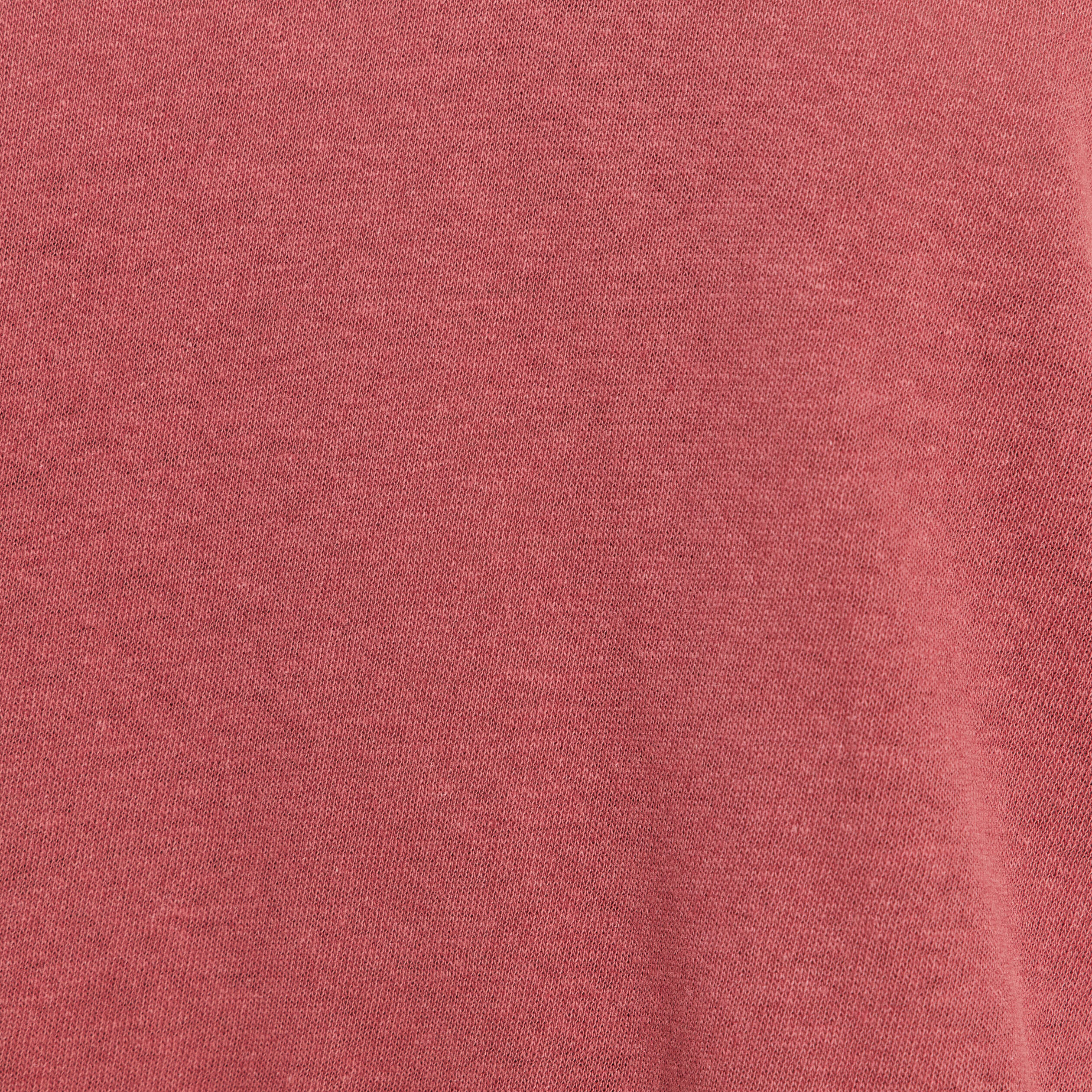 T-shirt col v manches courtes aspect lin vieux rose femme