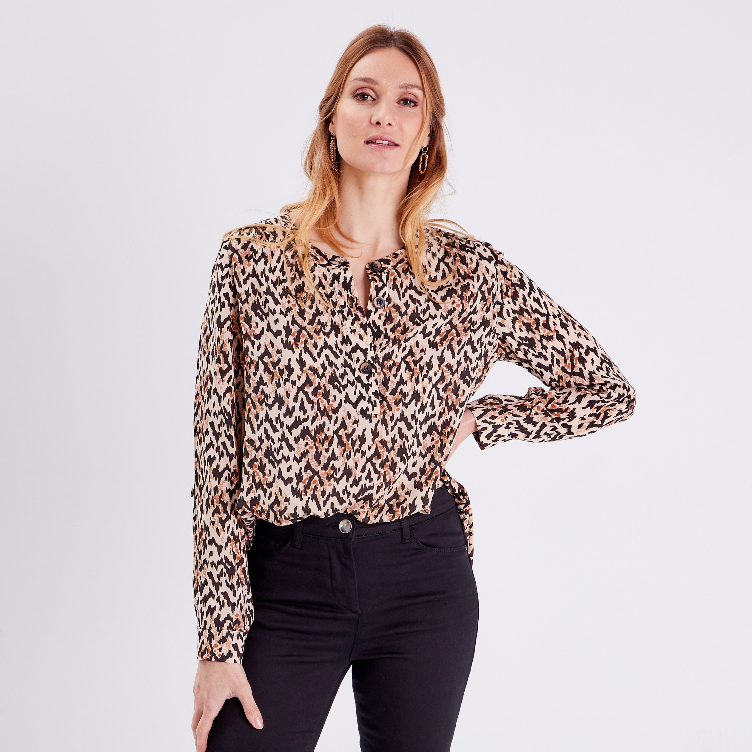 blouse manches longues beige femme Blouse manches longues beige femme