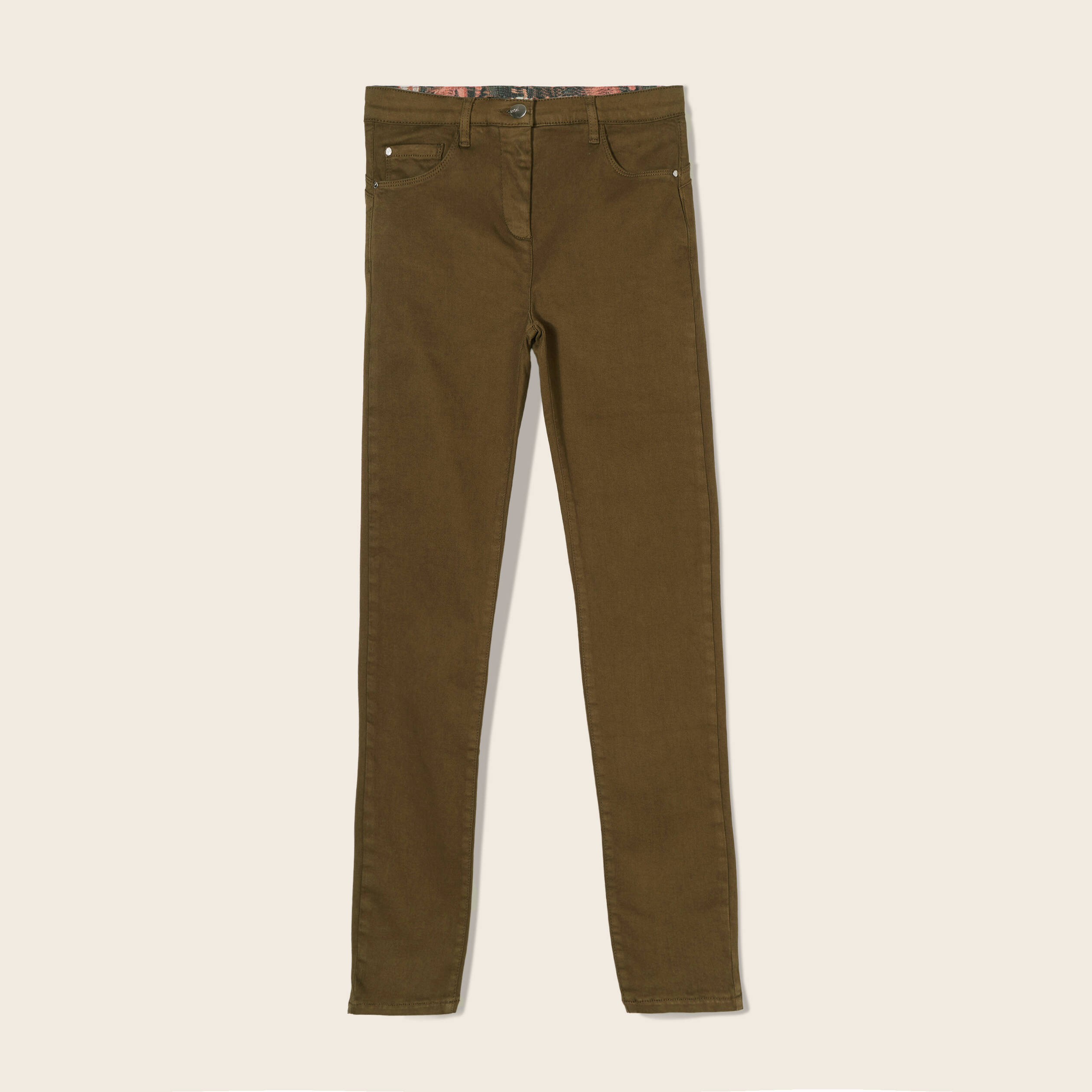 Jean magique L'Unique coupe ajust&eacute;e vert kaki femme