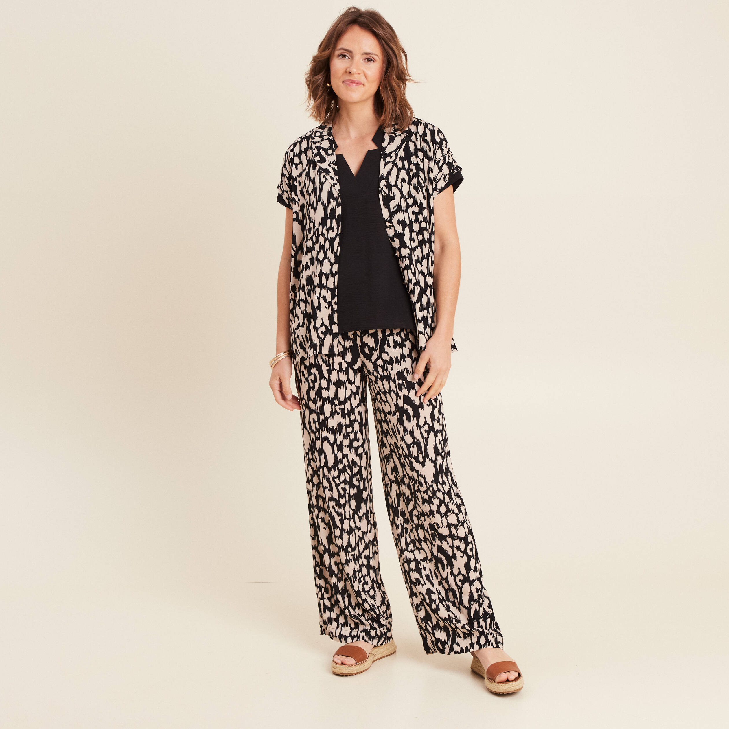 Pantalon Femme GIVe Taille 38 - Jambe Large, Sur Mesure - Neuf Avec étiquettes (valeur 59€)