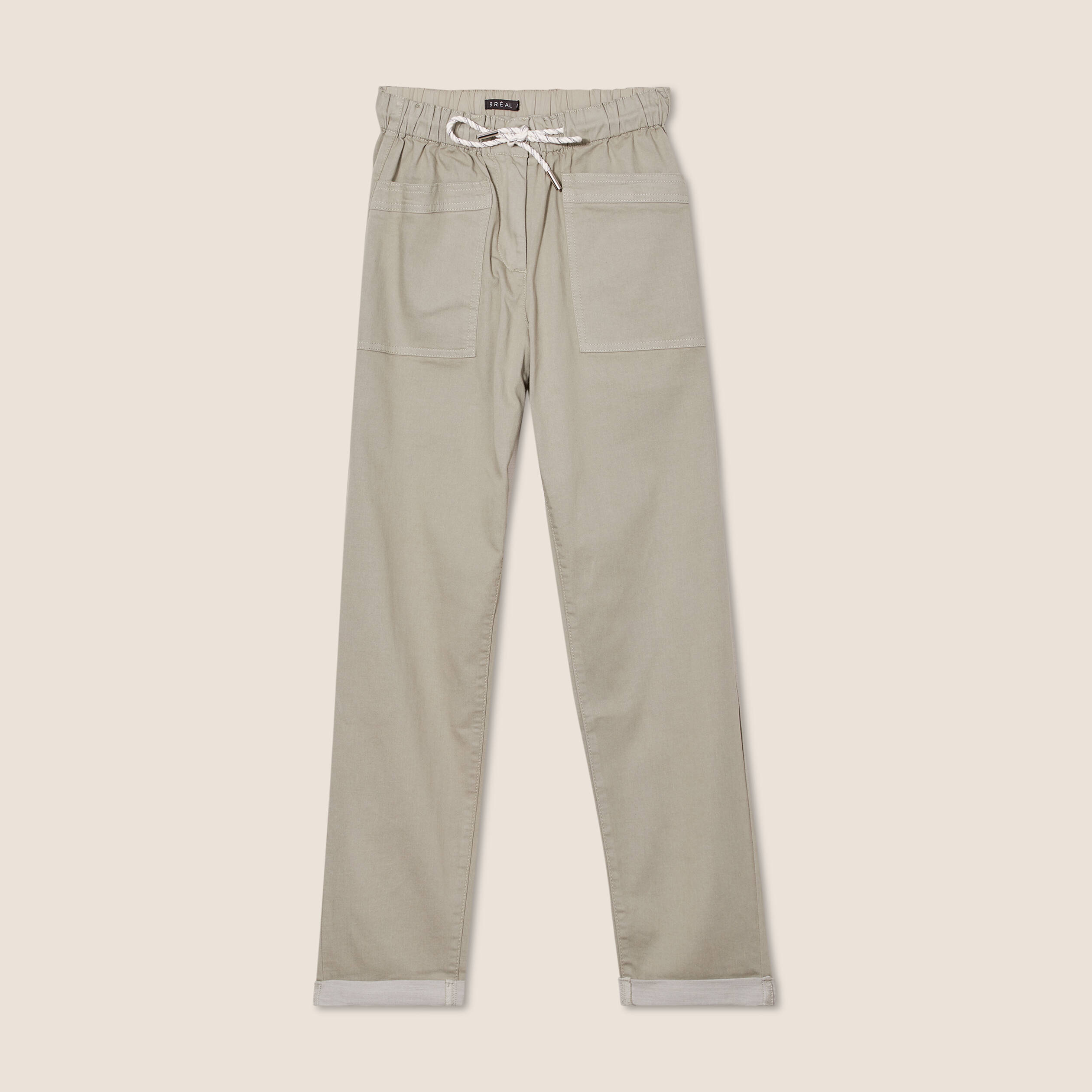Pantalon coupe mom 7/8&egrave;me vert clair femme