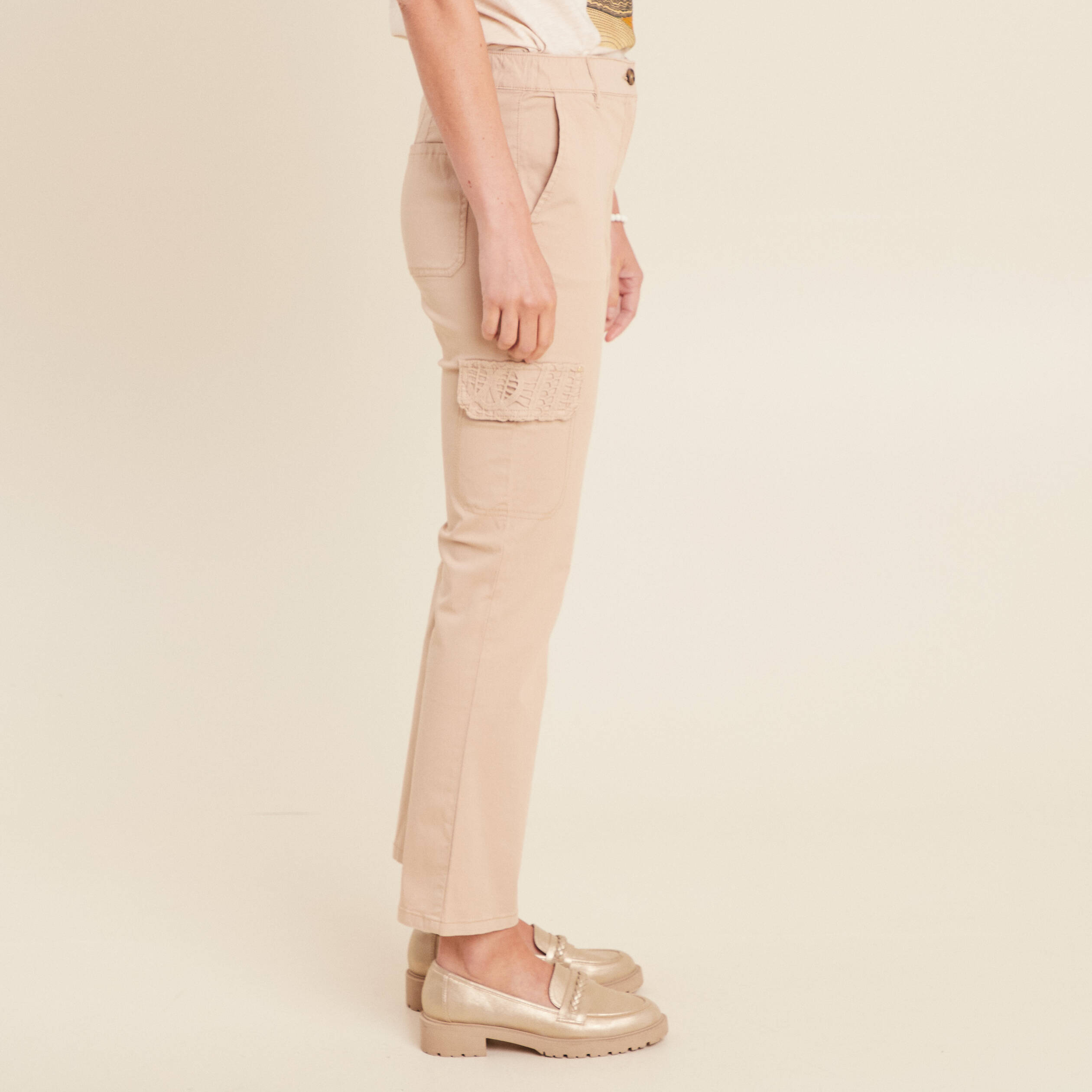 pantalon jogpant 78eme sable femme Pantalon jogpant 7/8ème sable femme