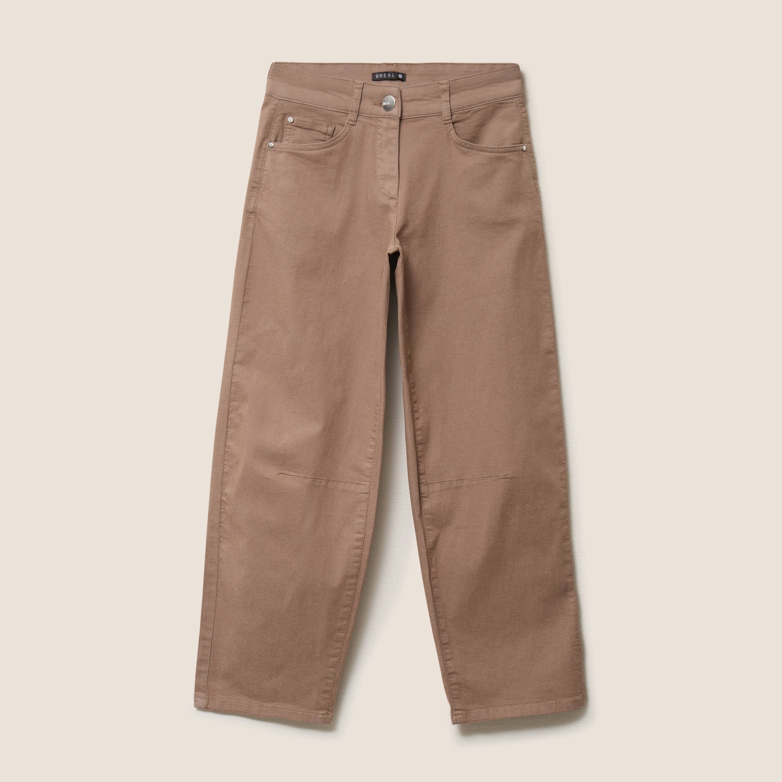 Pantalon magique Le L&eacute;ger coupe barrel taupe femme