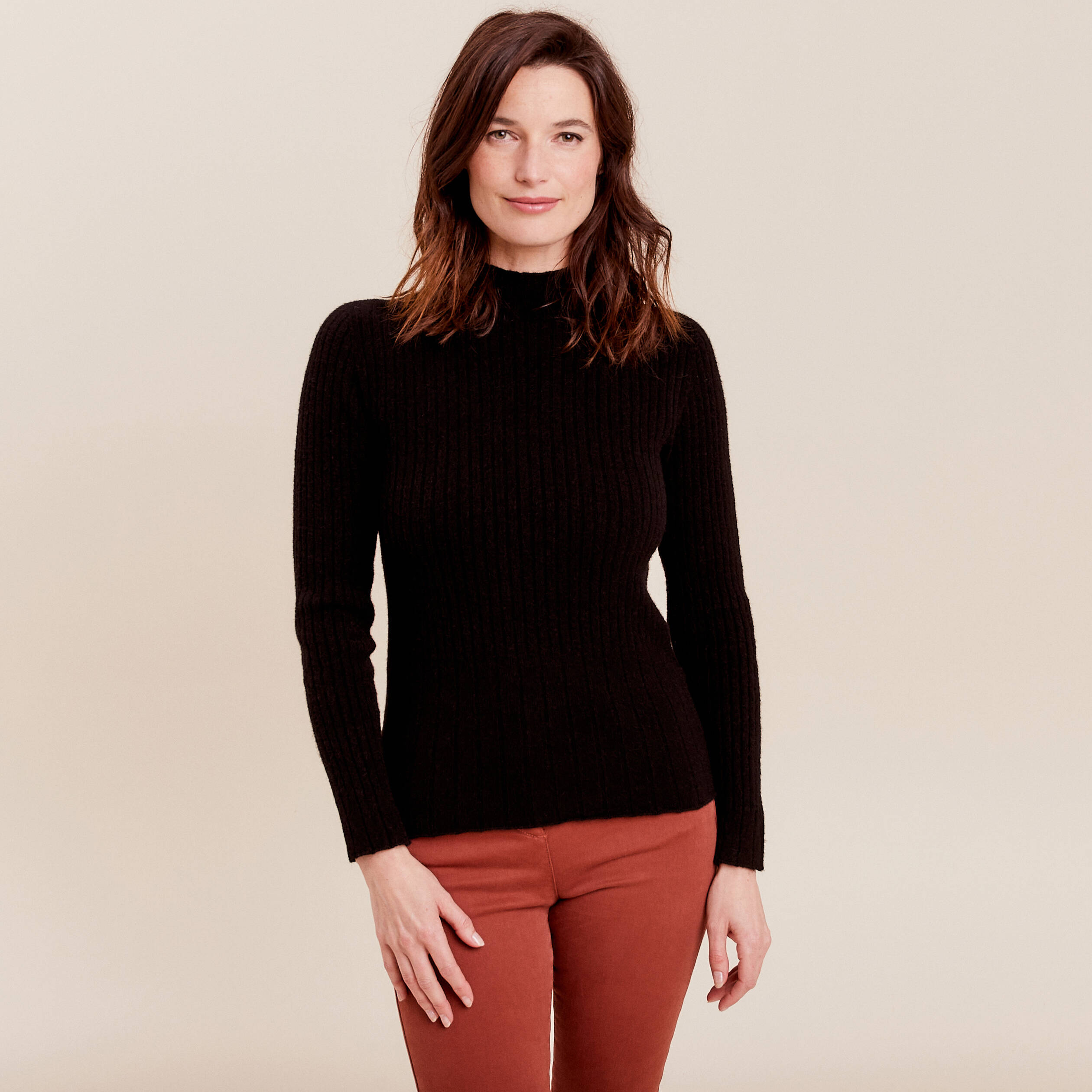 pull manches longues cotele noir femme Pull manches longues côtelé noir femme