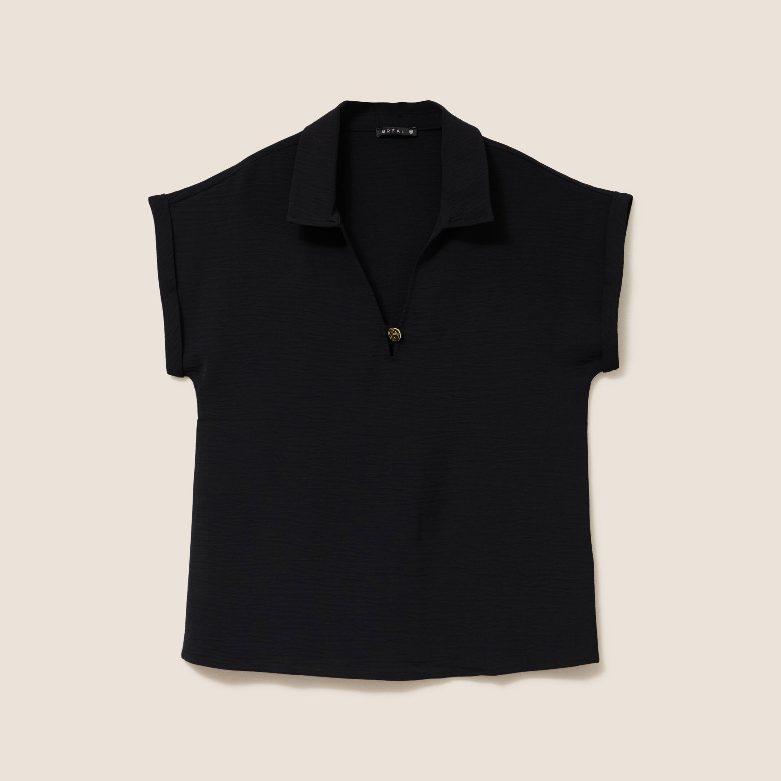 Blouse manches courtes noir femme