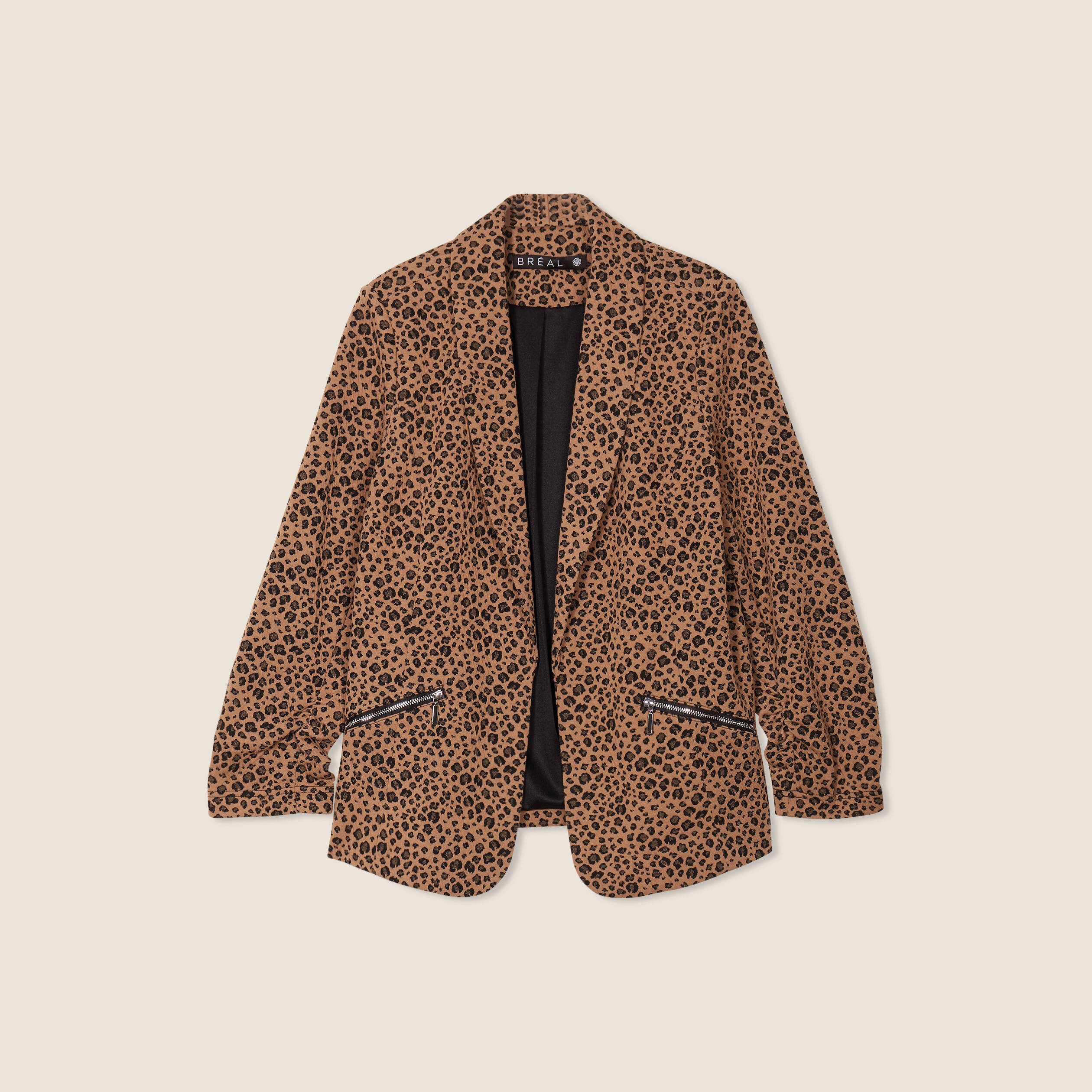 veste tailleur col chale beige femme Veste tailleur col châle beige femme