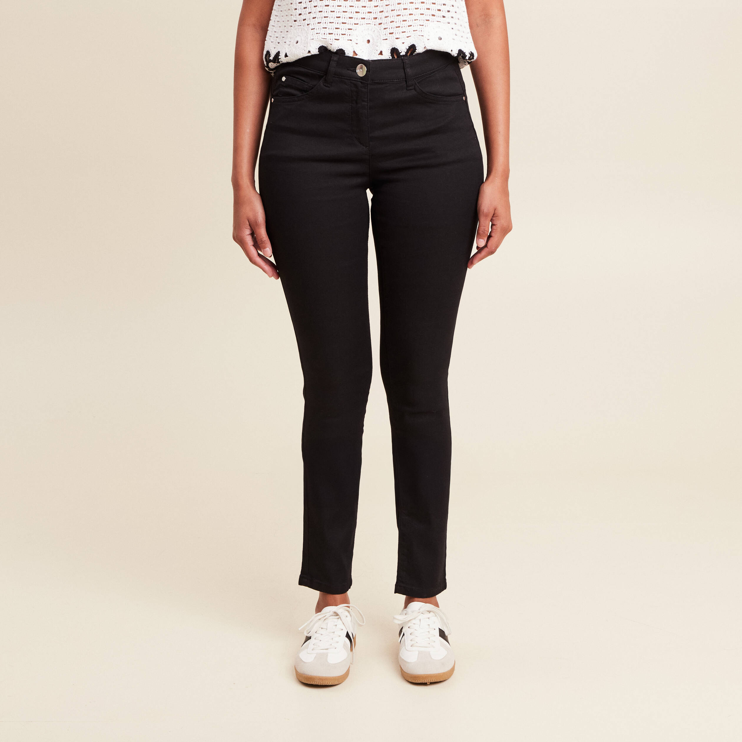 pantalon leger taille standard long noir femme Pantalon léger taille standard long noir femme
