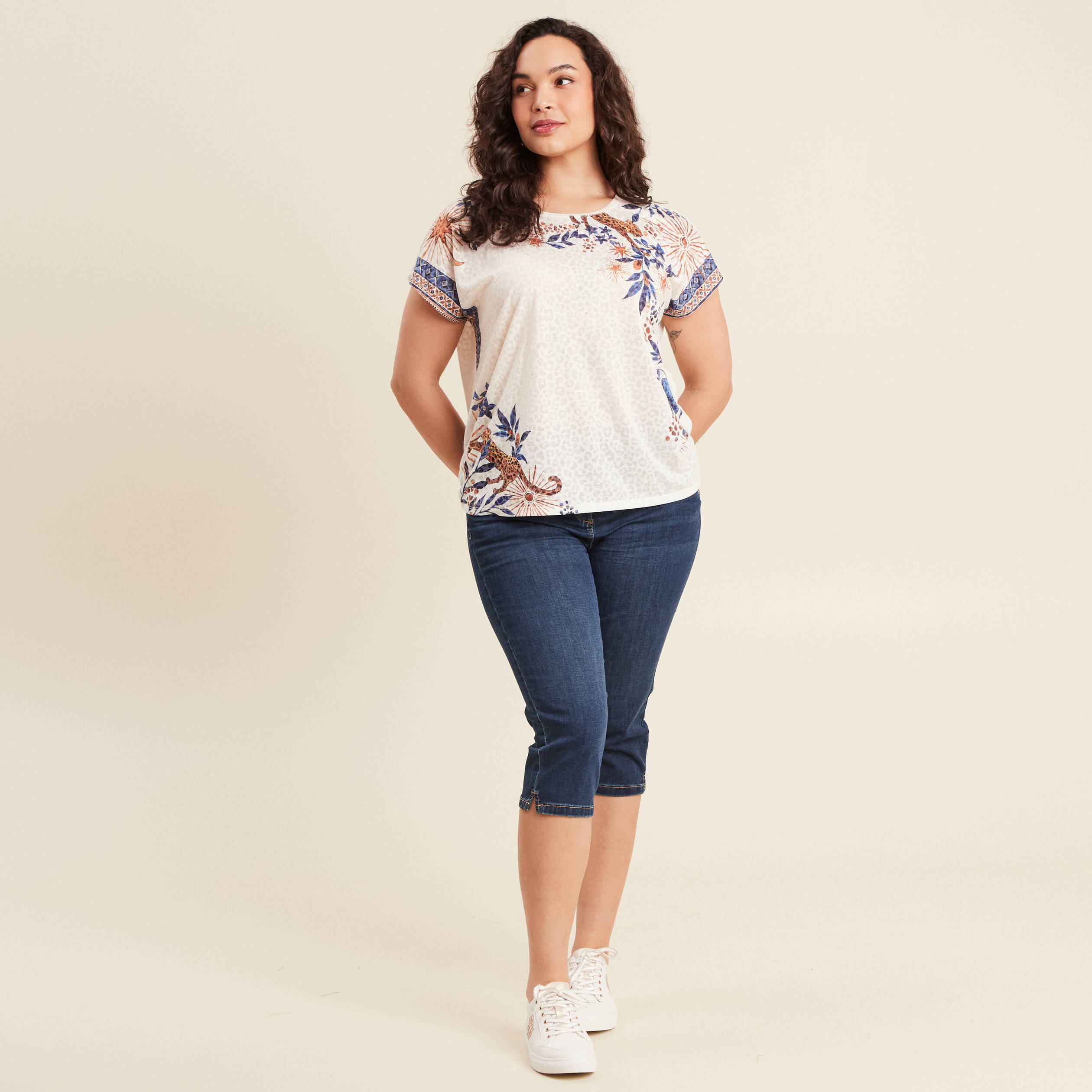 t shirt manches courtes ecru femme T-shirt manches courtes ecru femme