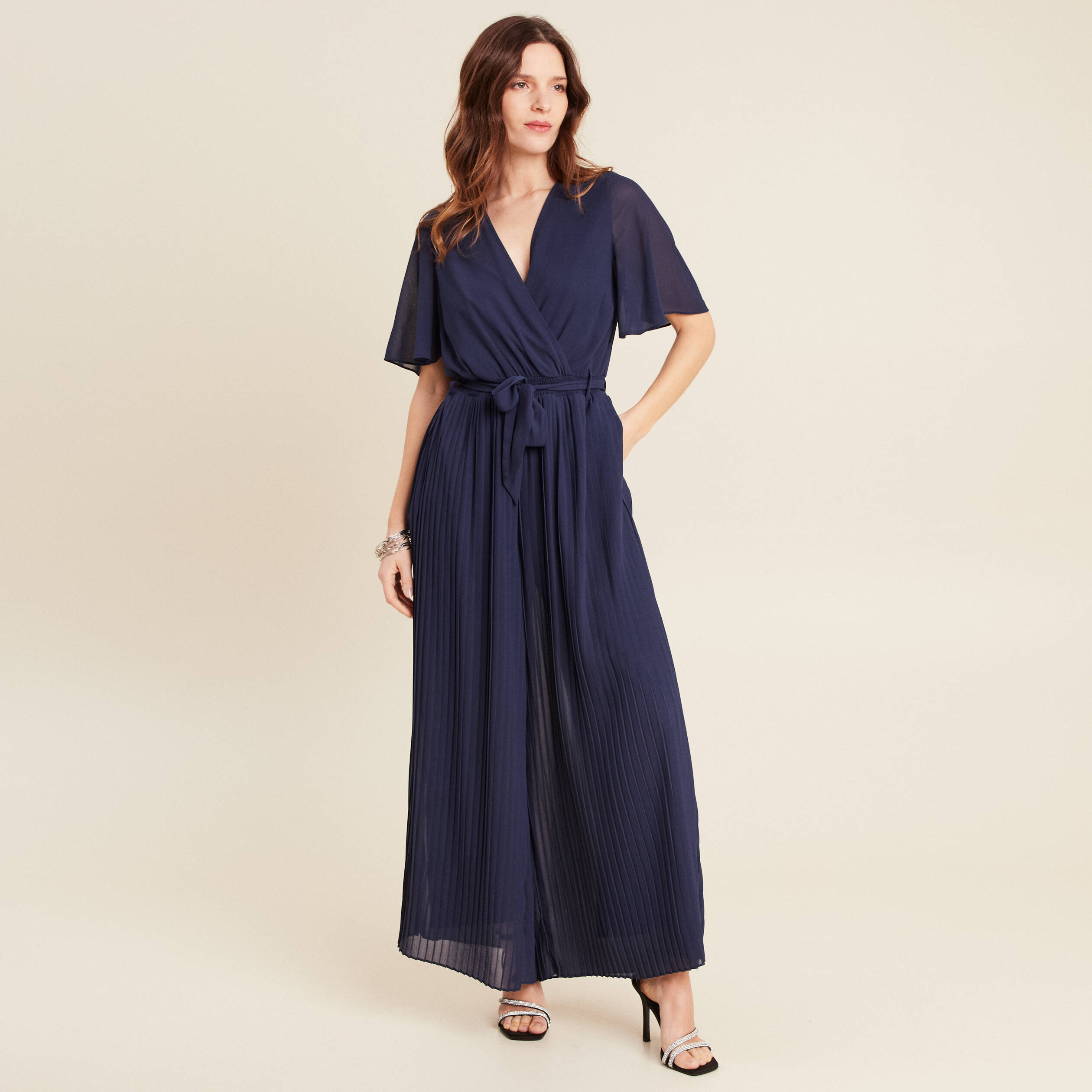 combinaison pantalon fluide bleu marine femme Combinaison pantalon fluide bleu marine femme