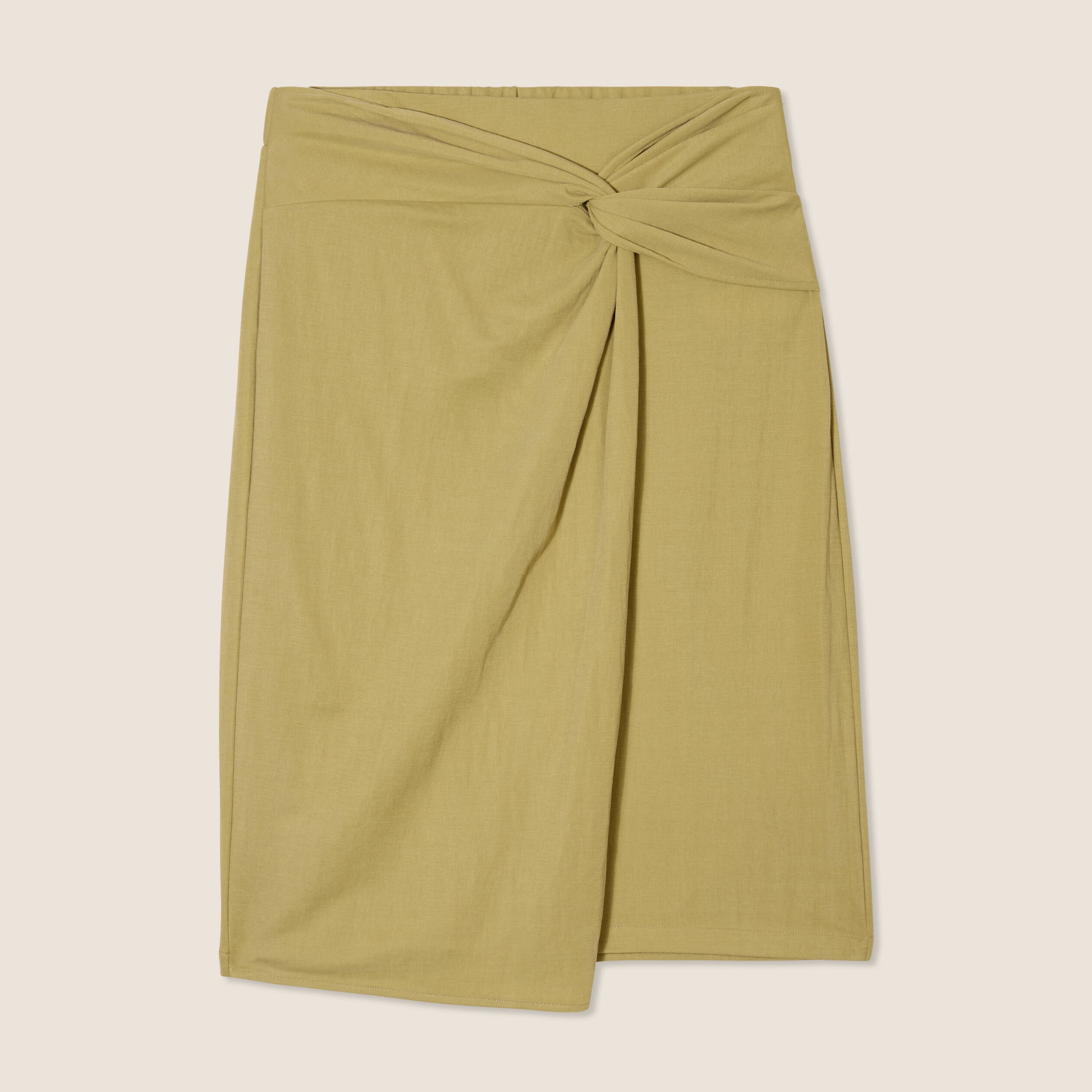 jupe droite effet portefeuille vert olive femme Jupe droite effet portefeuille vert olive femme