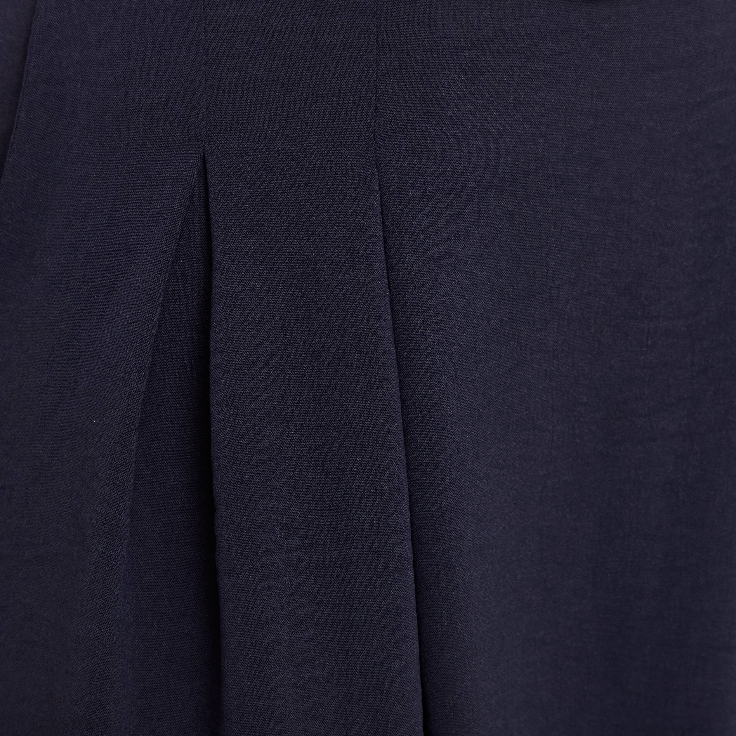 Jupe longue évasée ceinturée bleu foncé femme