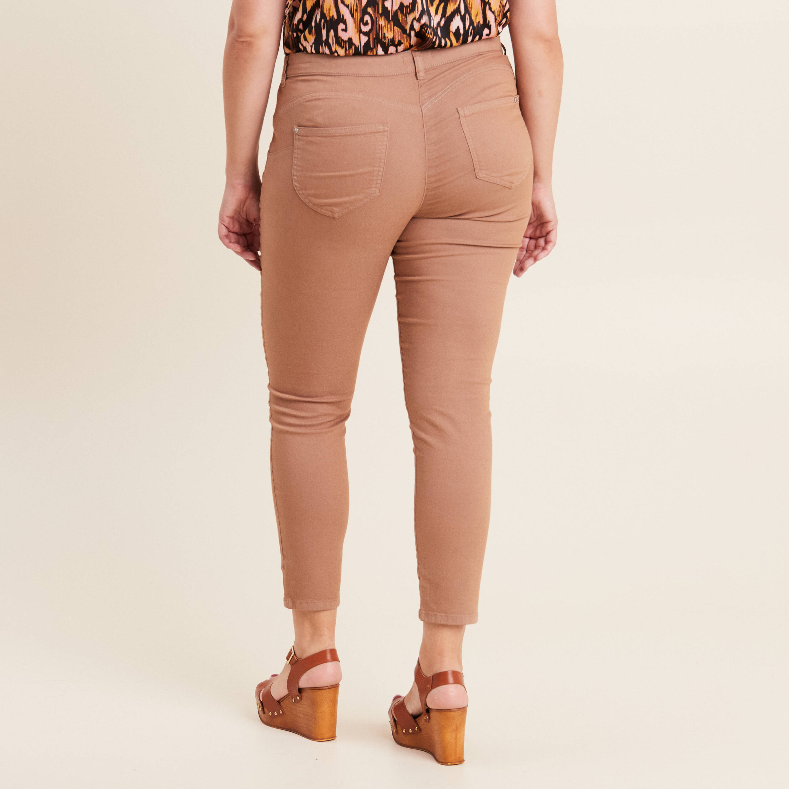 pantalon leger taille standard 78eme marron femme Pantalon léger taille standard 7/8ème marron femme