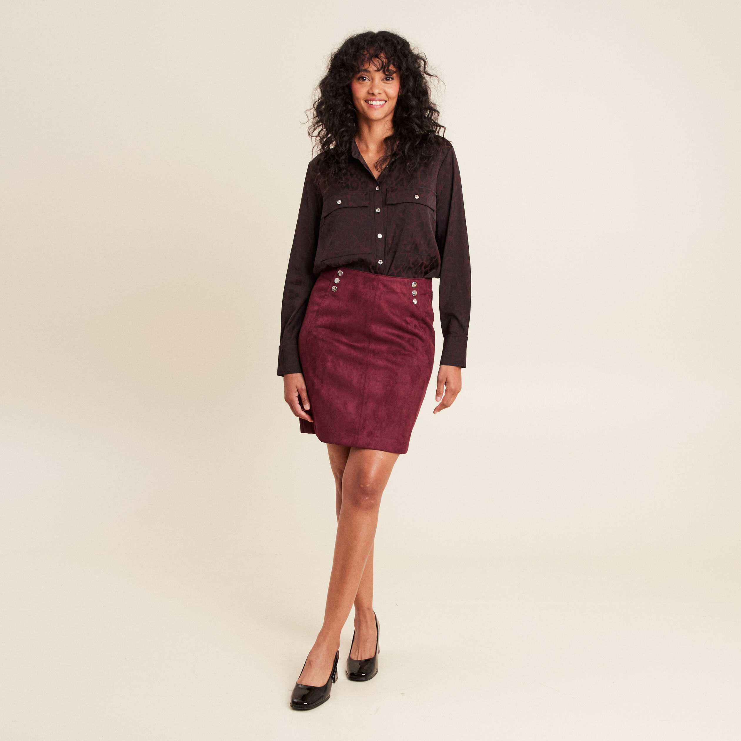 Jupe Haut Rouge Bordeaux Femme Jupe Haut Parme Femme Ensemble Deux