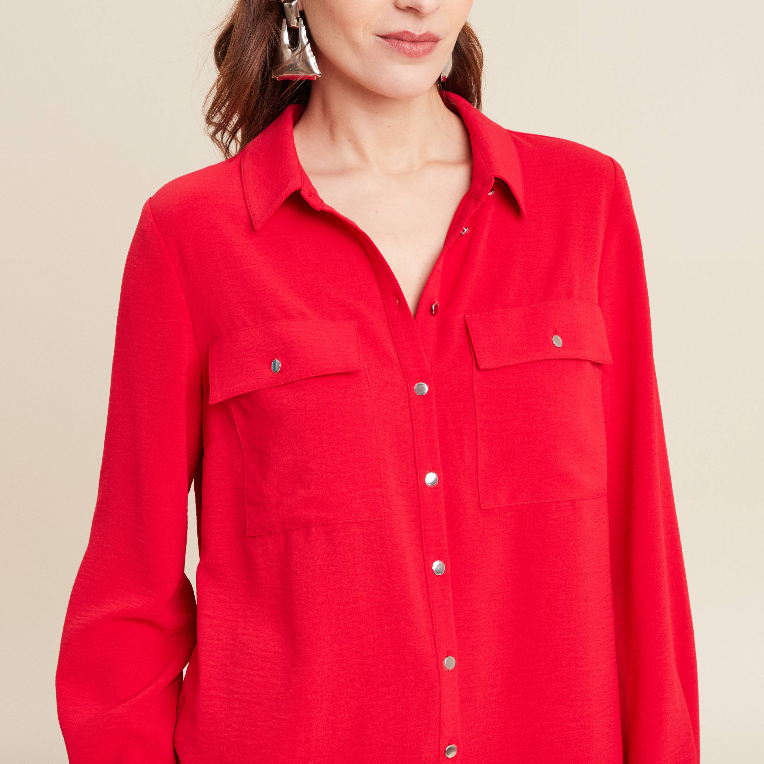 chemise manches longues rouge femme Chemise manches longues rouge femme
