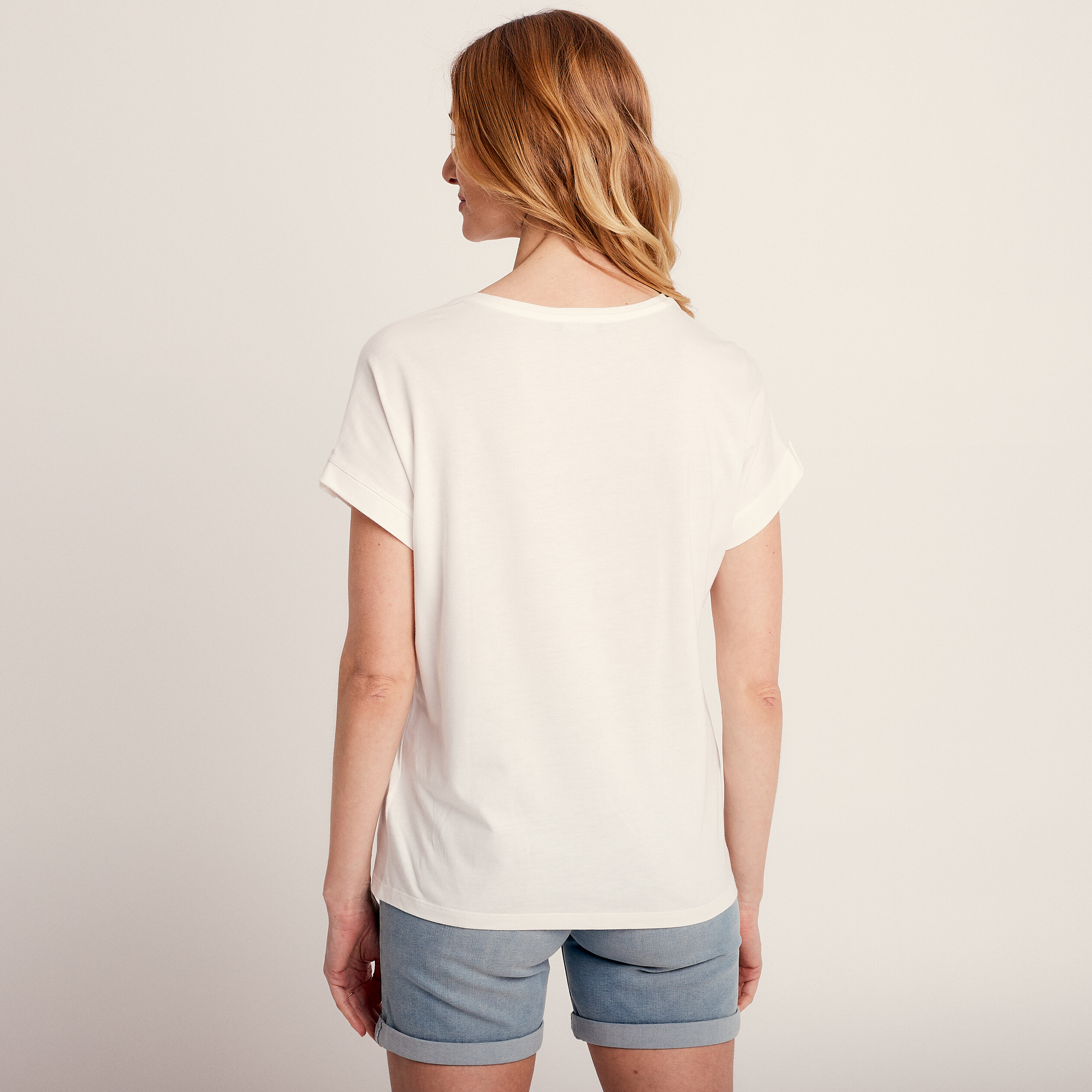 t shirt manches courtes ecru femme T-shirt manches courtes ecru femme