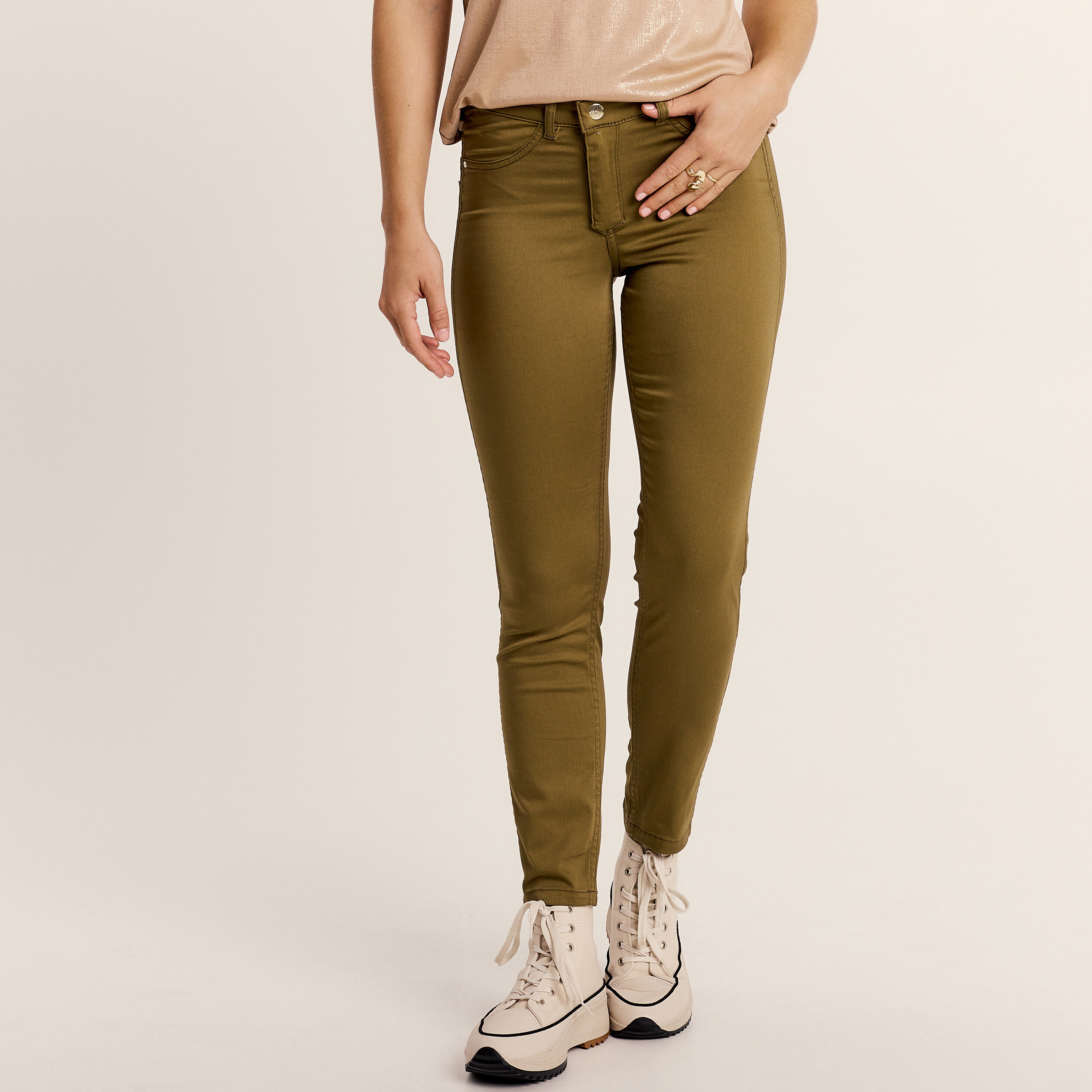 pantalon enduit reversible couleur bronze femme Pantalon enduit réversible couleur bronze femme