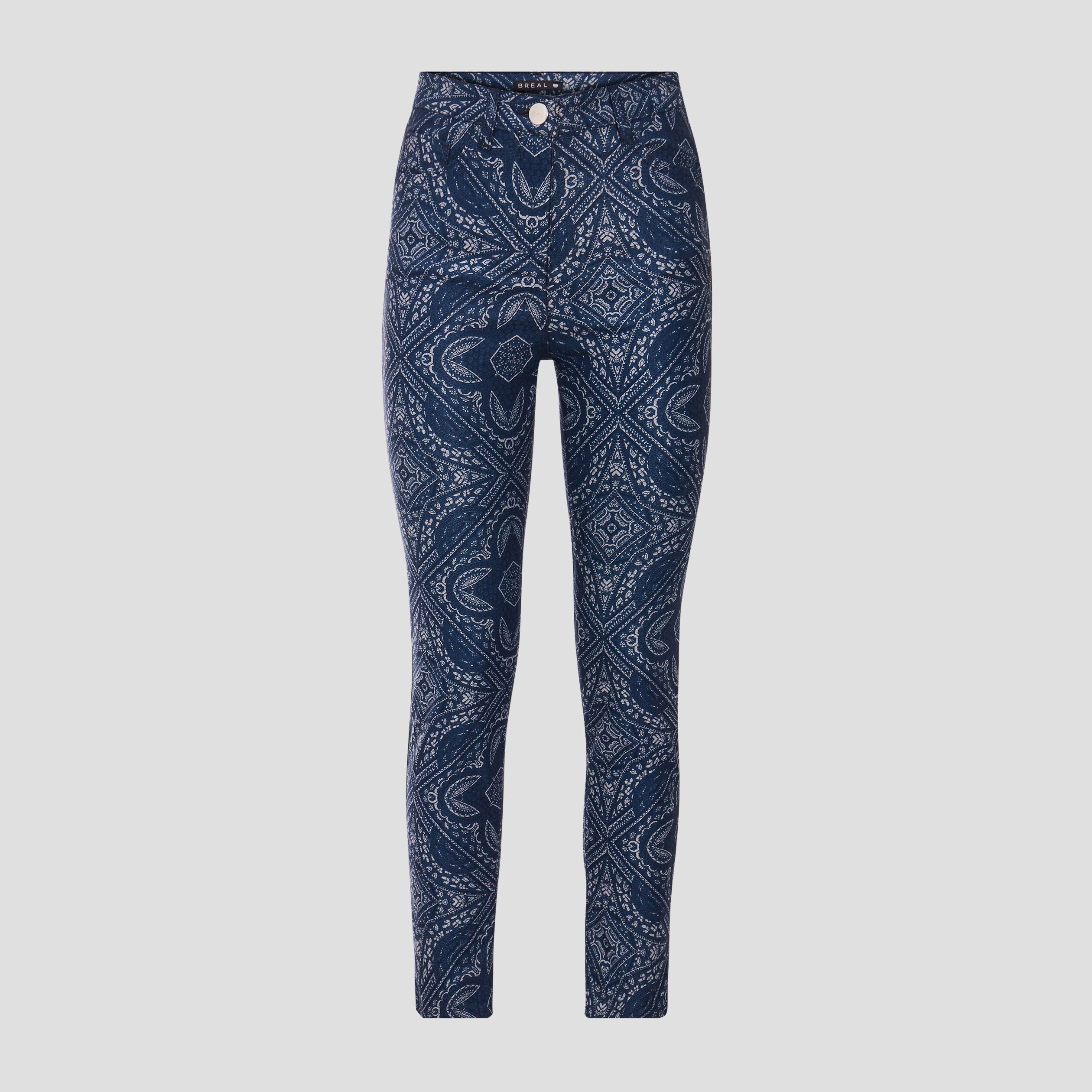 pantalon ajuste bleu fonce femme Pantalon ajusté bleu foncé femme