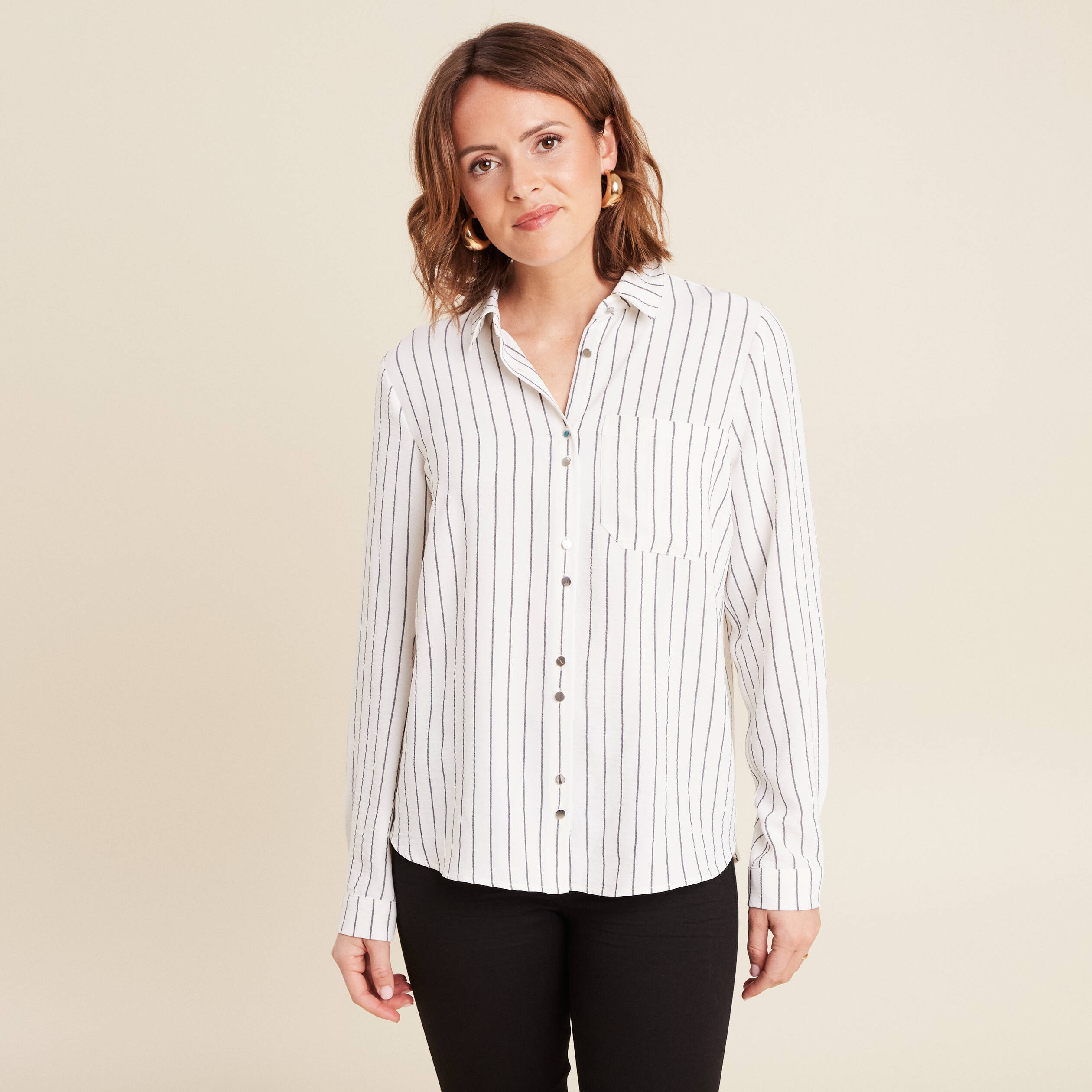 chemise manches longues gris fonce femme Chemise manches longues gris foncé femme