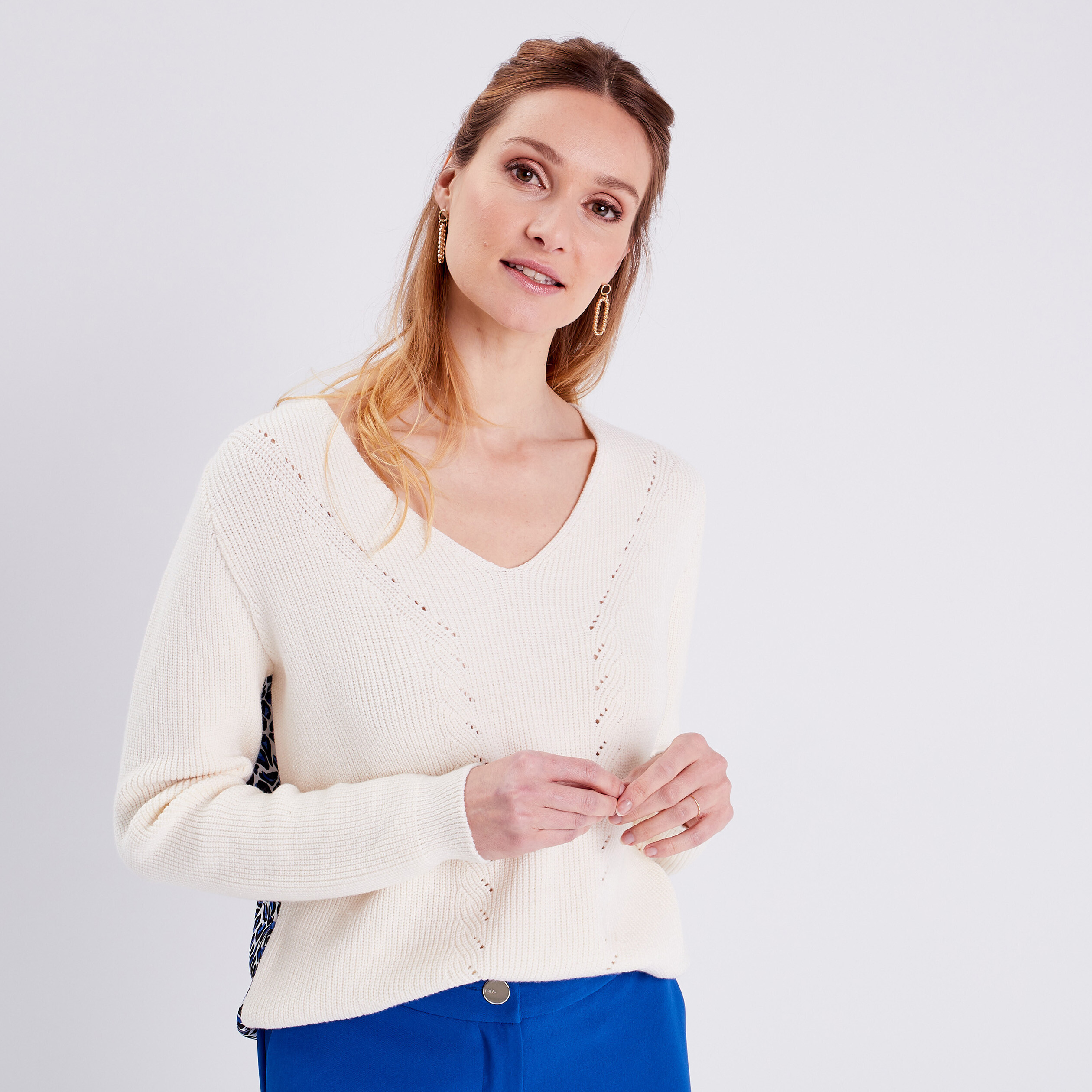 pull manches longues bleu electrique femme Pull manches longues bleu electrique femme