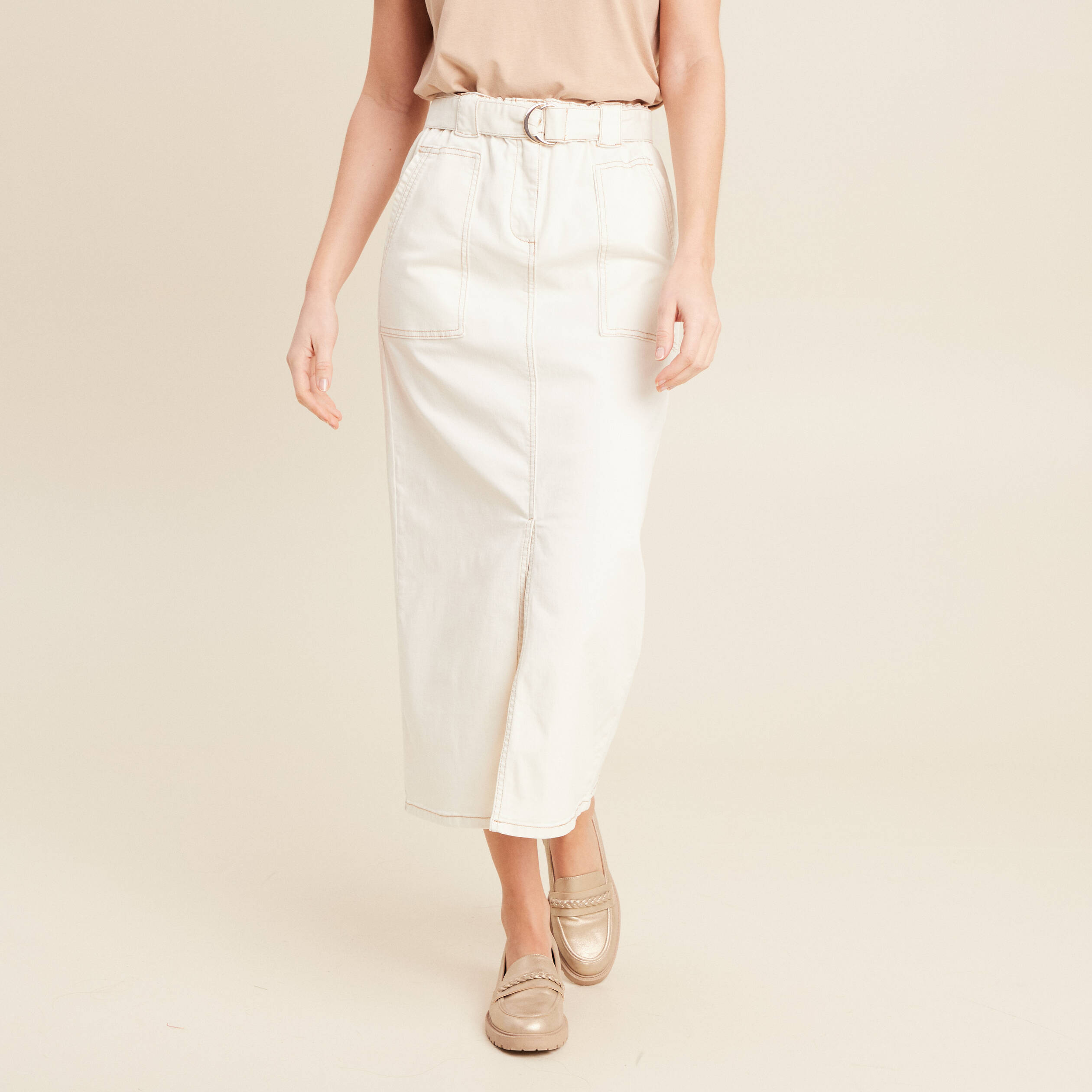 jupe longue fourreau ecru femme Jupe longue fourreau ecru femme