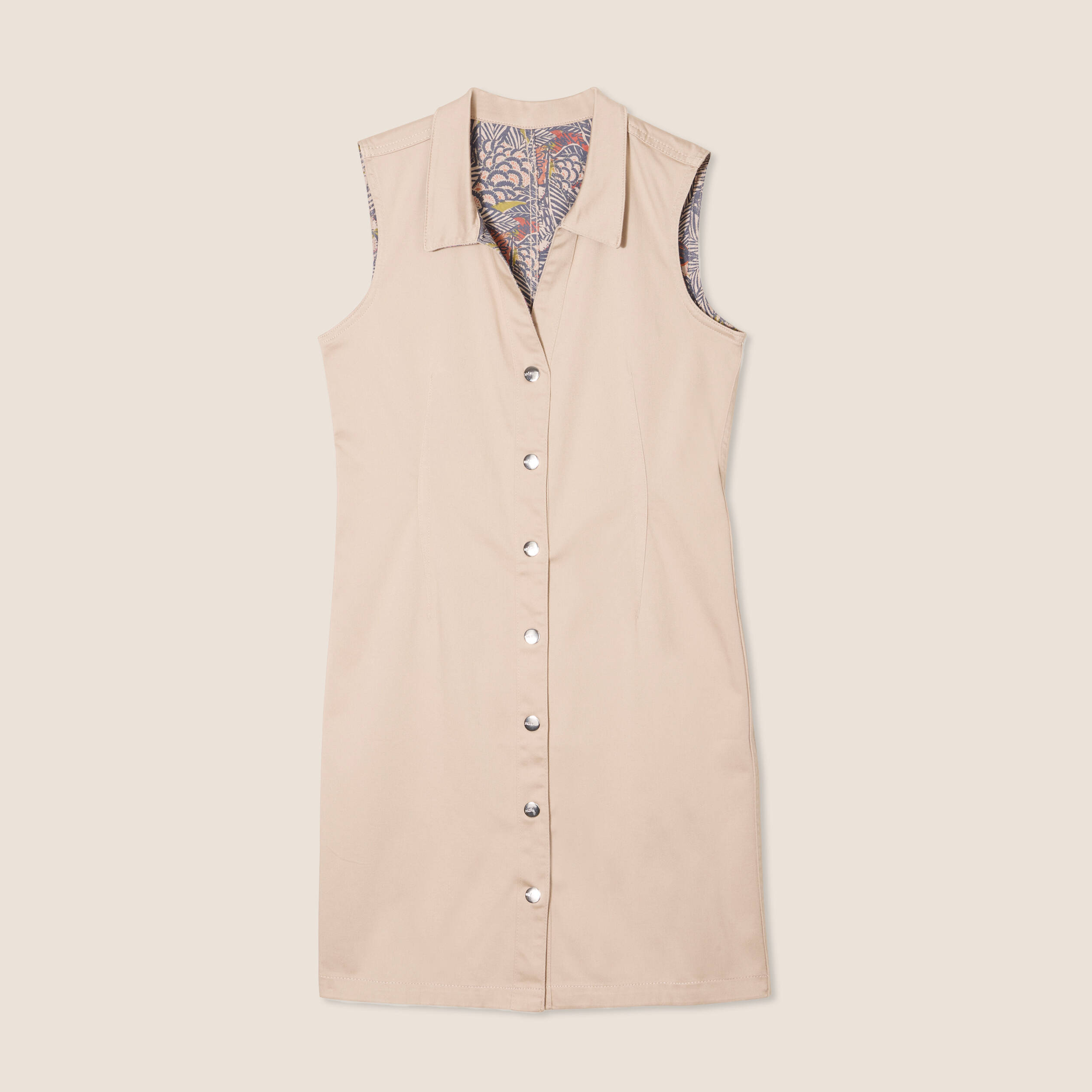Robe droite r&eacute;versible taupe femme