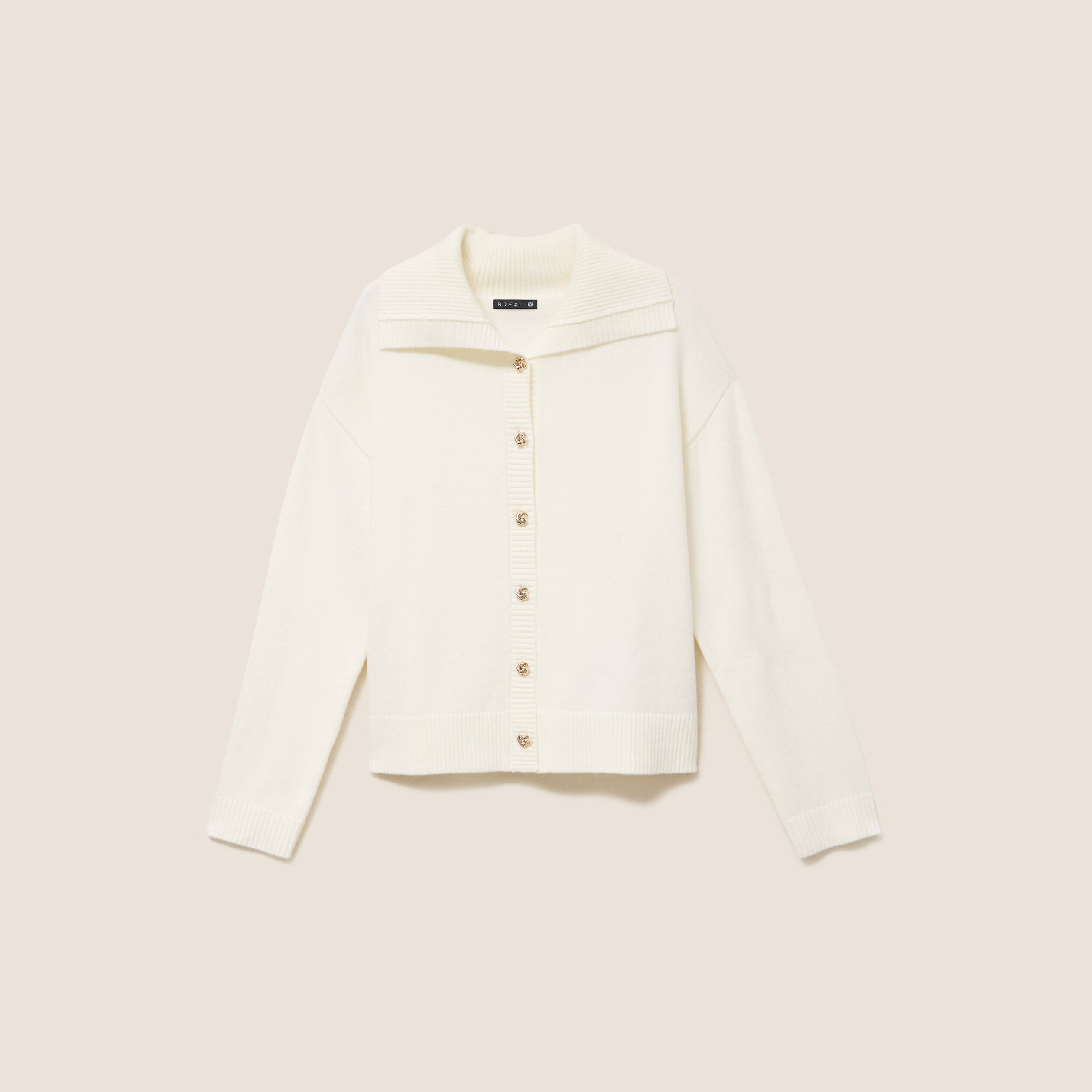 Gilet col camionneur ecru femme