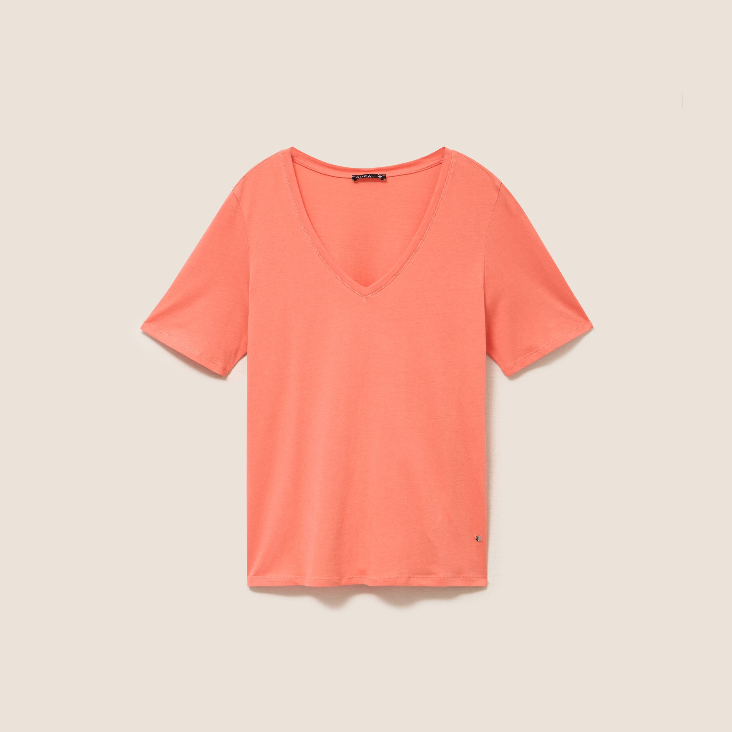 T-shirt manches courtes orange fluo femme