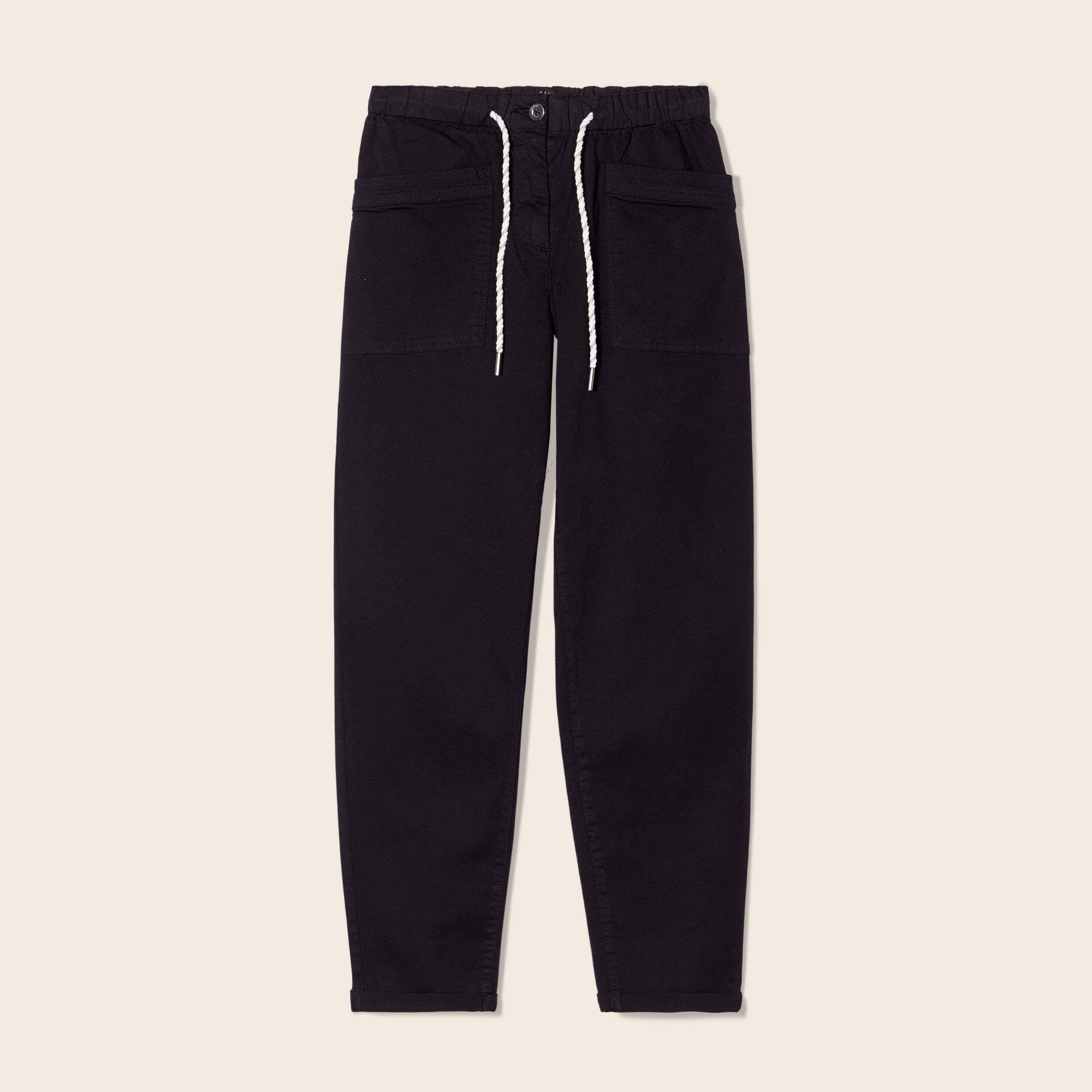 pantalon coupe droite a coulisse vert fonce femme Pantalon coupe droite à coulisse vert foncé femme