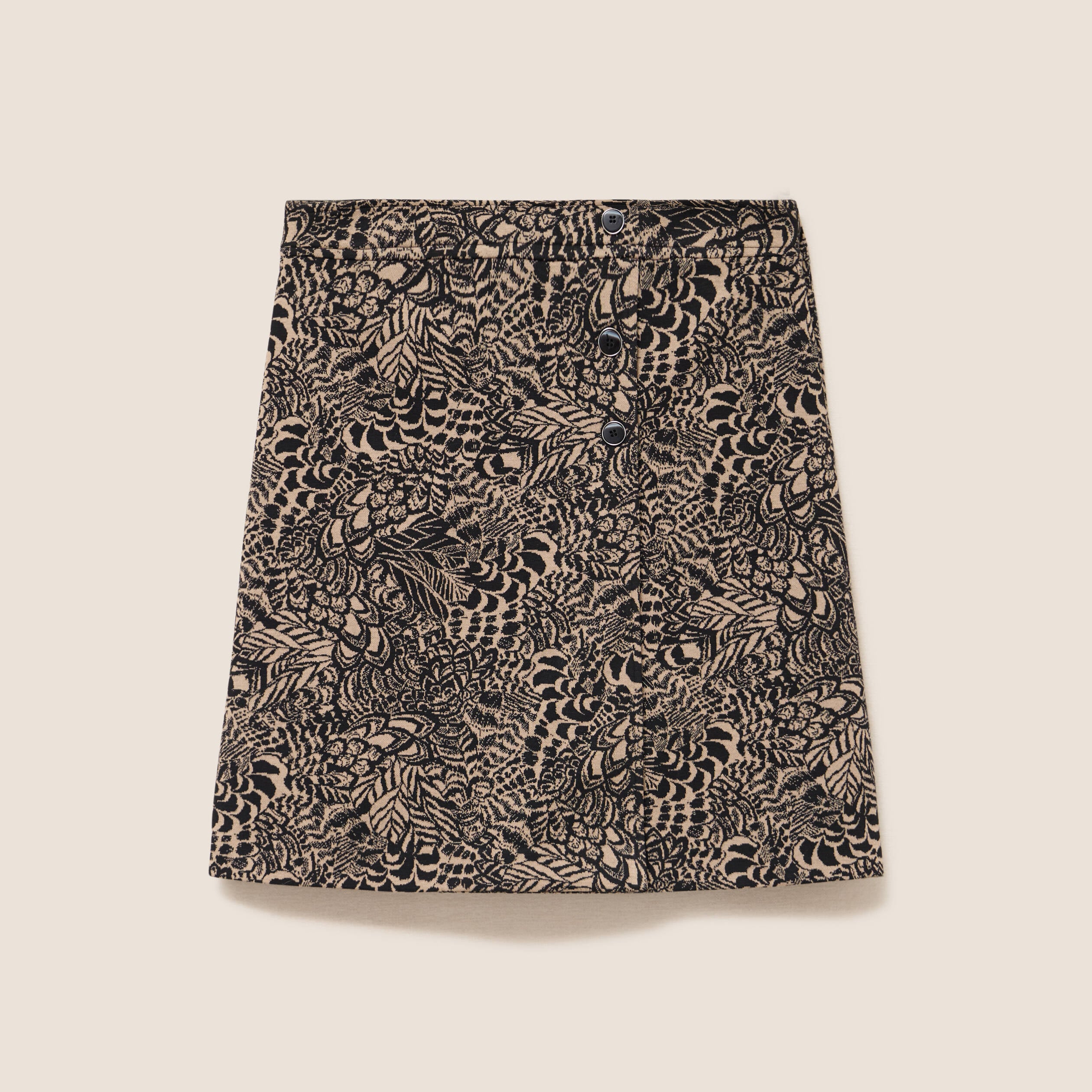 Jupe jacquard taille standard beige femme