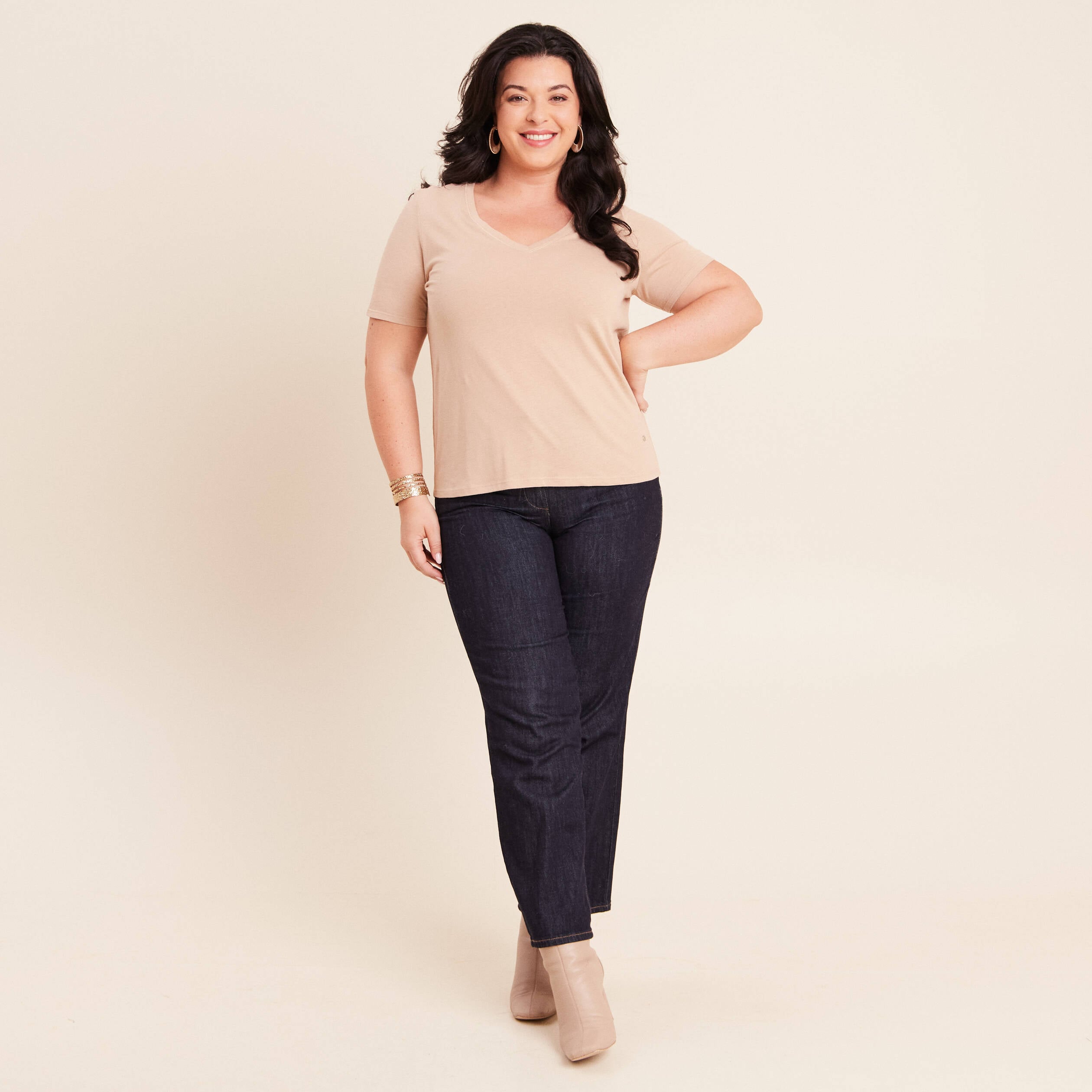 T-shirt manches courtes sable femme
