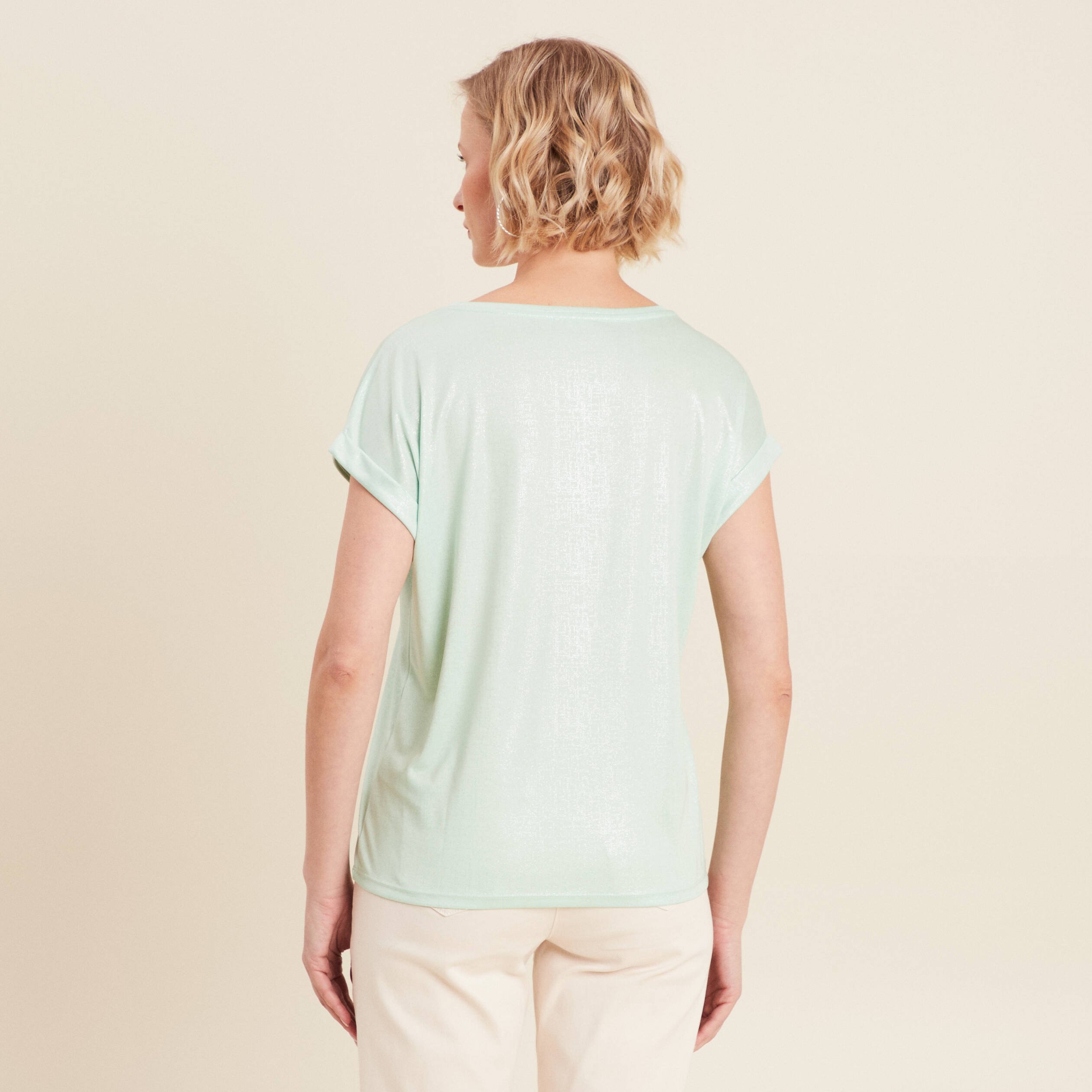 t shirt manches courtes vert clair femme T-shirt manches courtes vert clair femme