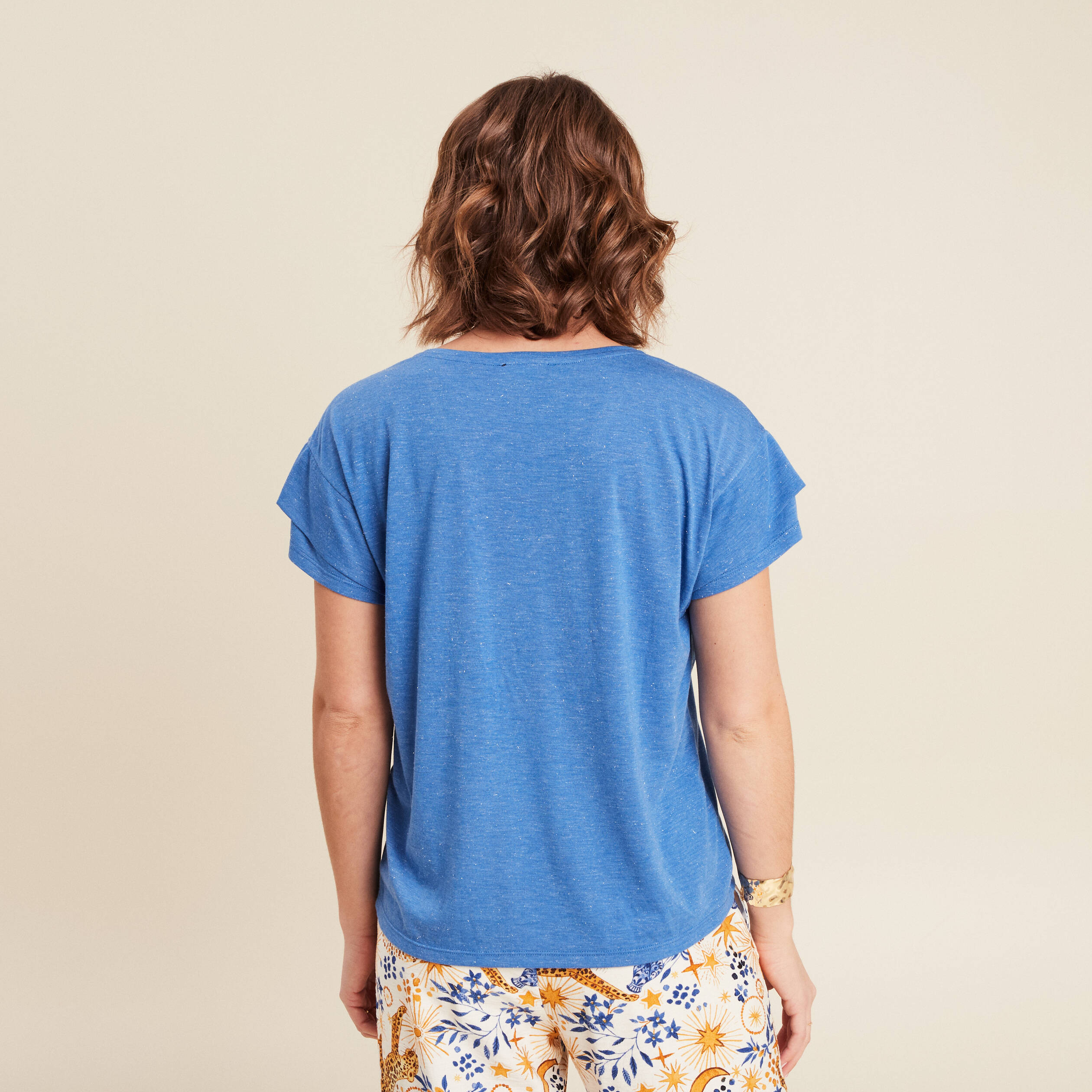t shirt manches courtes bleu femme T-shirt manches courtes bleu femme