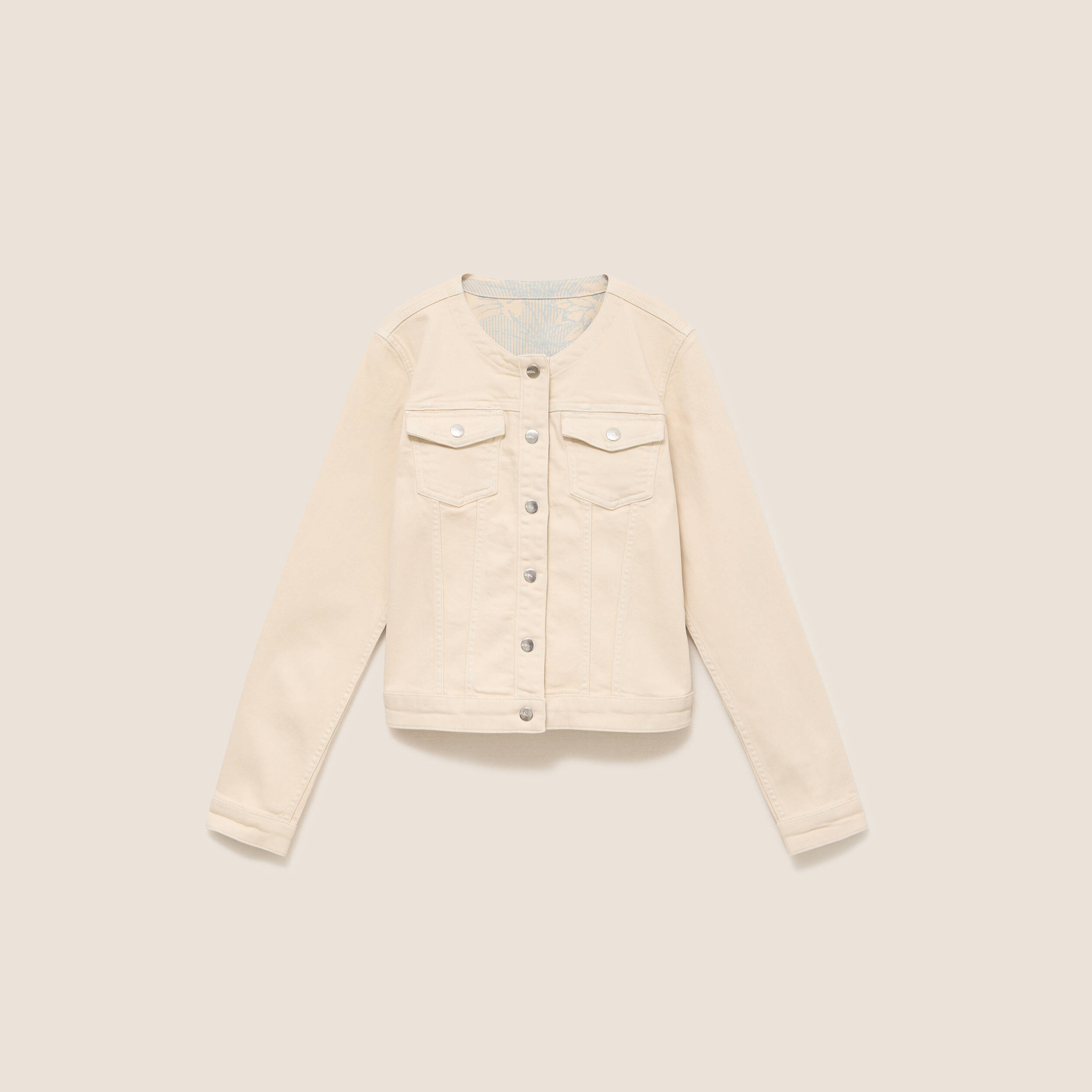Veste cintr&eacute;e r&eacute;versible manches longues beige femme