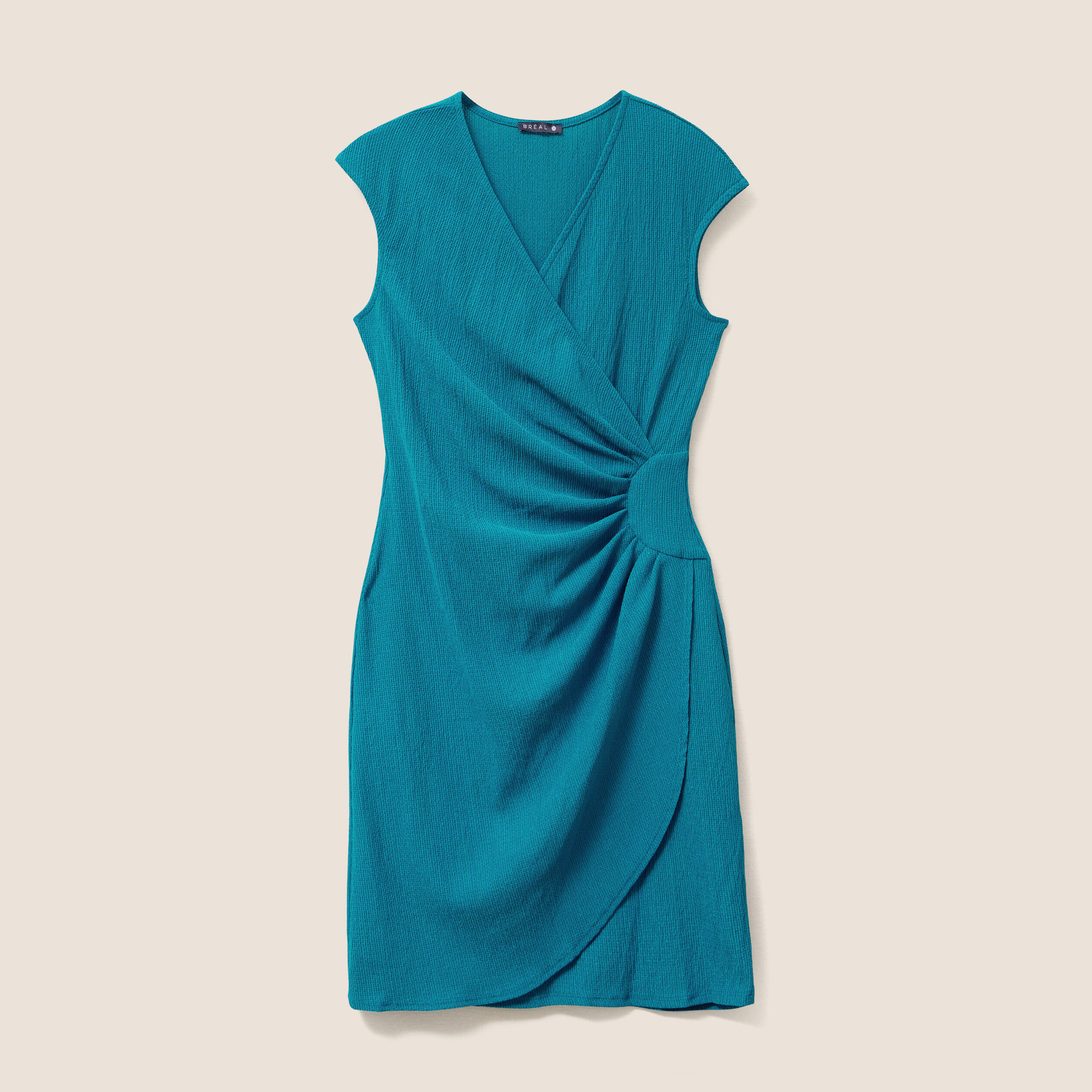 Robe courte ajustée vert femme