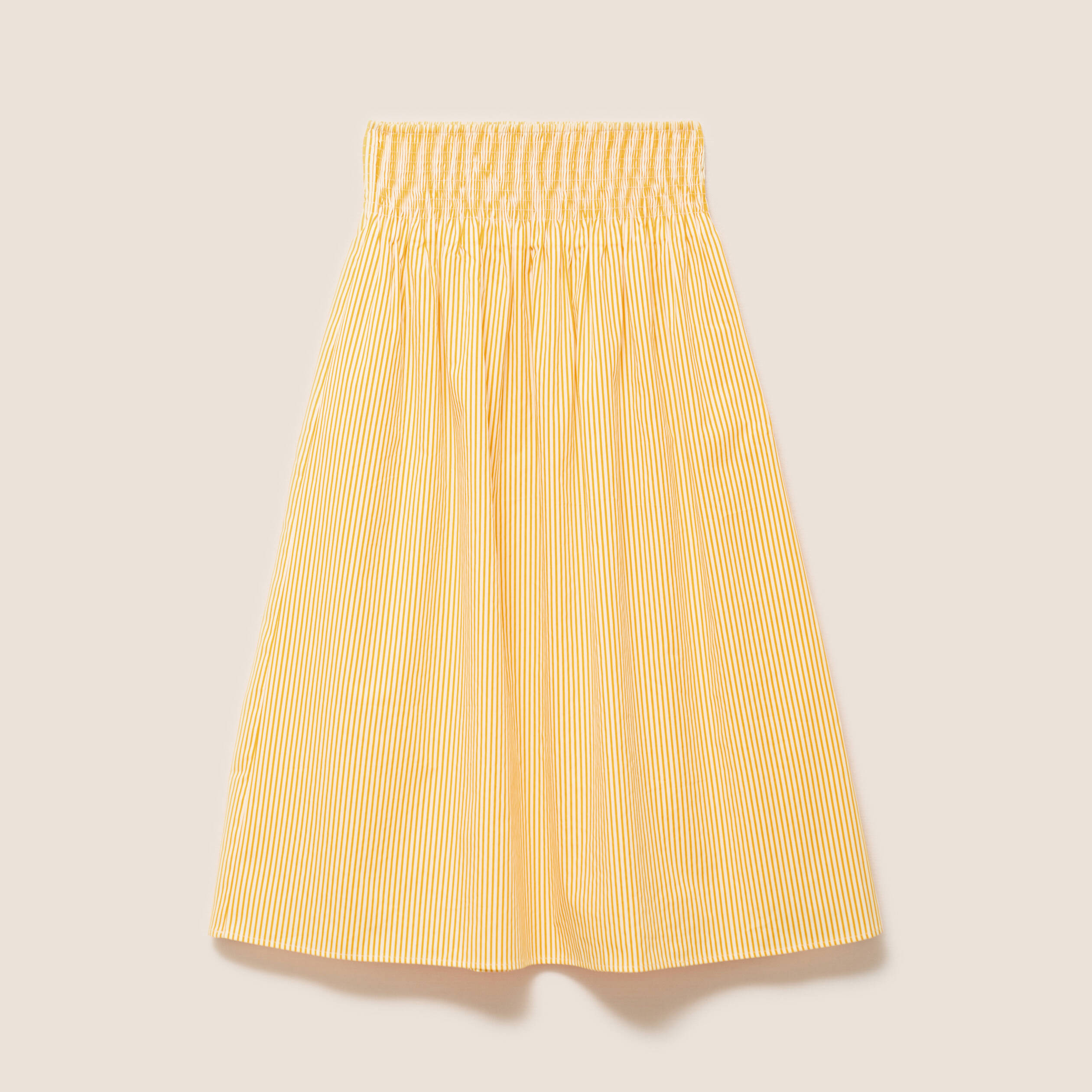 Jupe longue pliss&eacute;e orange femme