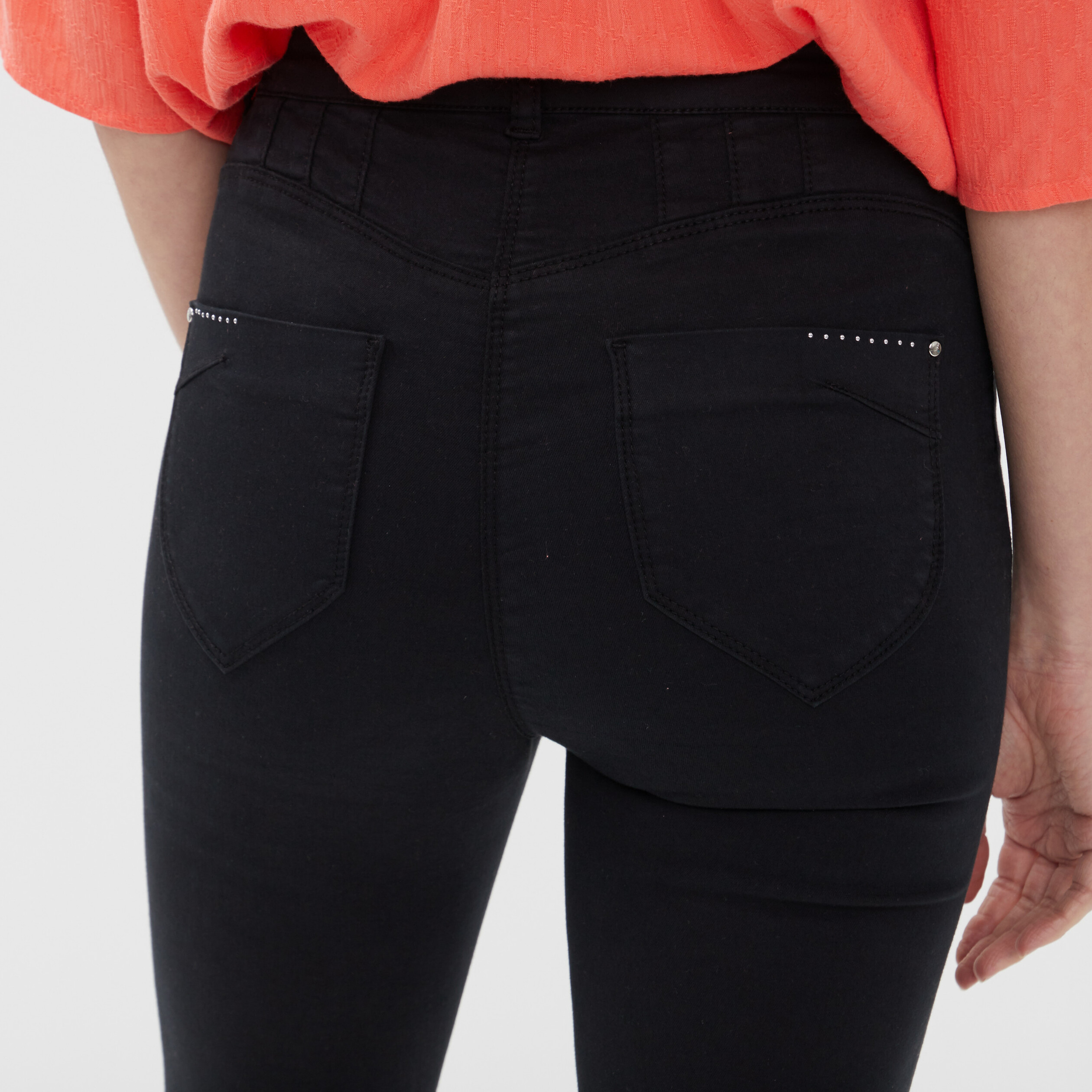 pantacourt droit taille haute noir femme Pantacourt droit taille haute noir femme