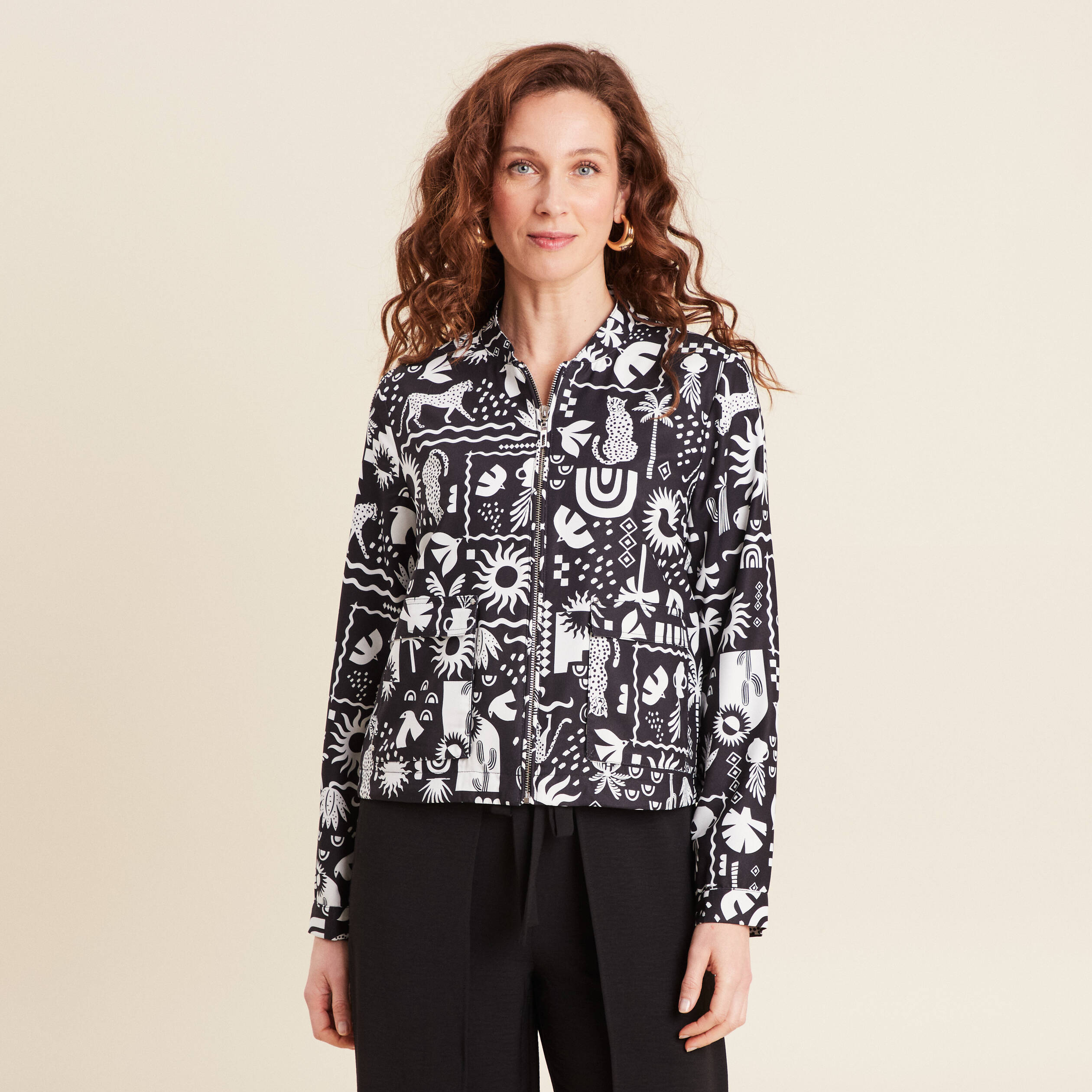 blouson zippe 2 poches noir femme Blouson zippé 2 poches noir femme