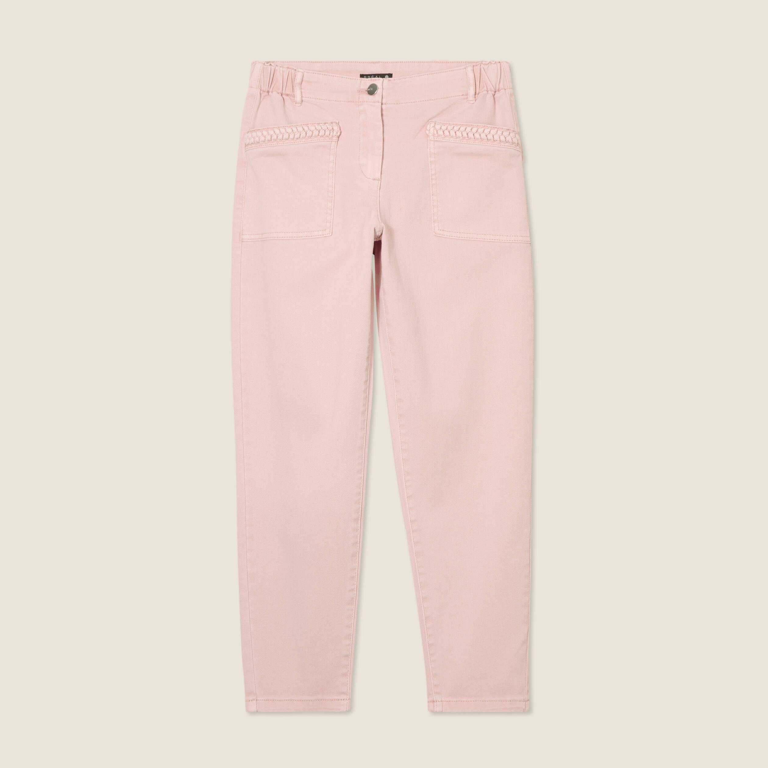 jean carotte 78eme rose pastel femme Jean carotte 7/8ème rose pastel femme